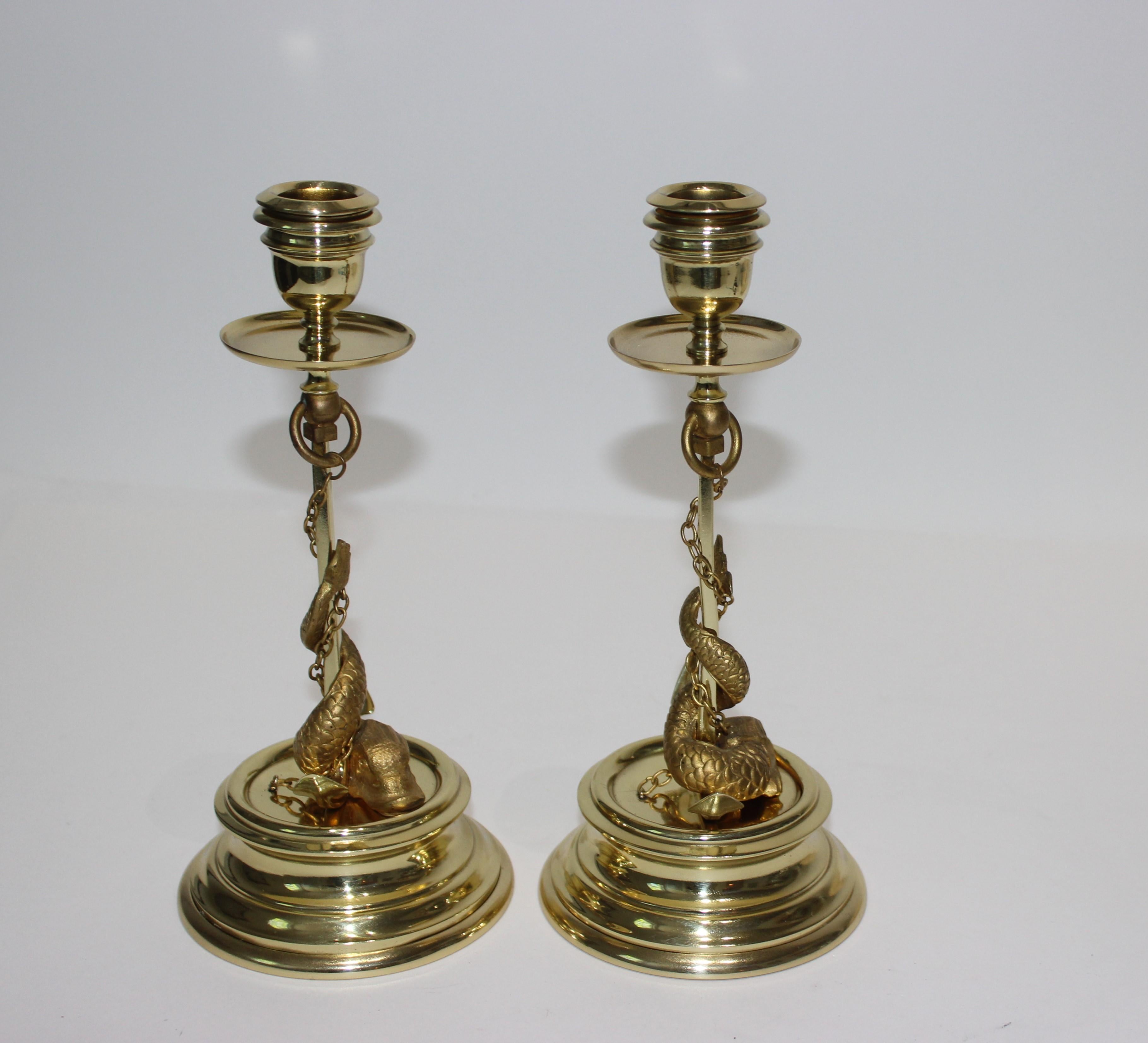 Pair of Gilt Bronze Candlesticks In Good Condition In West Palm Beach, FL