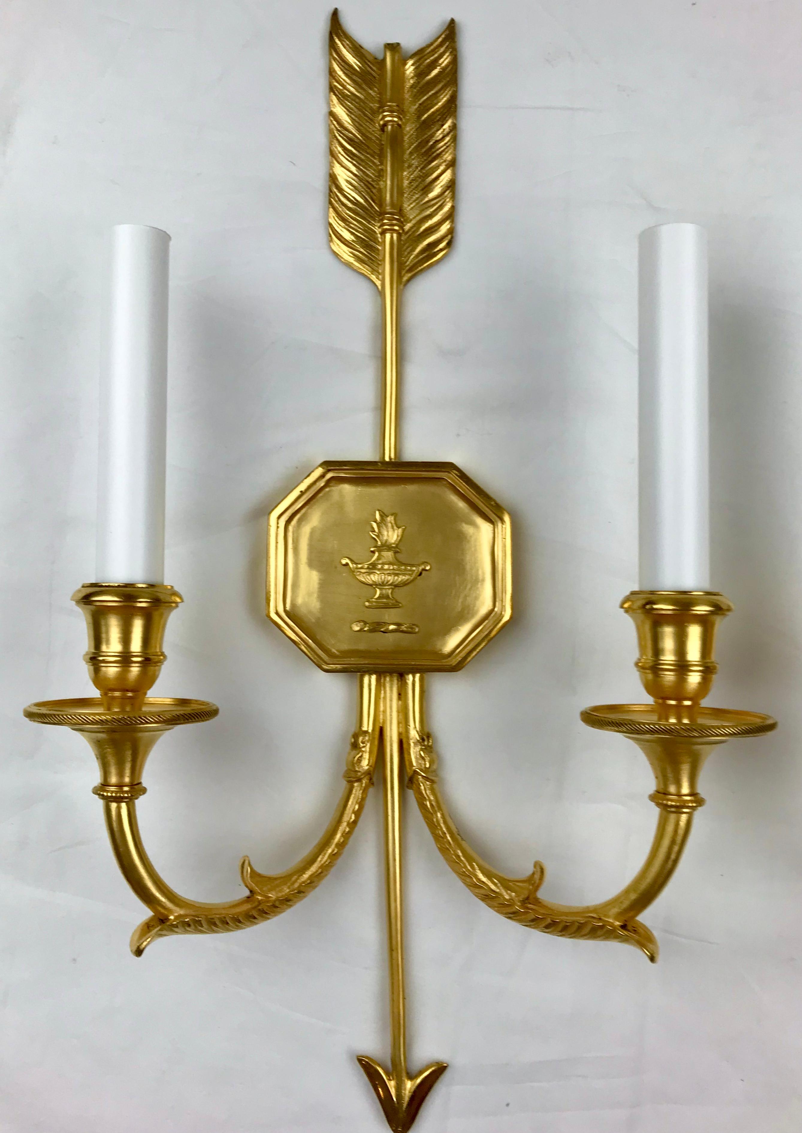 Coppia di sconsole in bronzo dorato in stile Impero di E. F. A. Caldwell in vendita 2