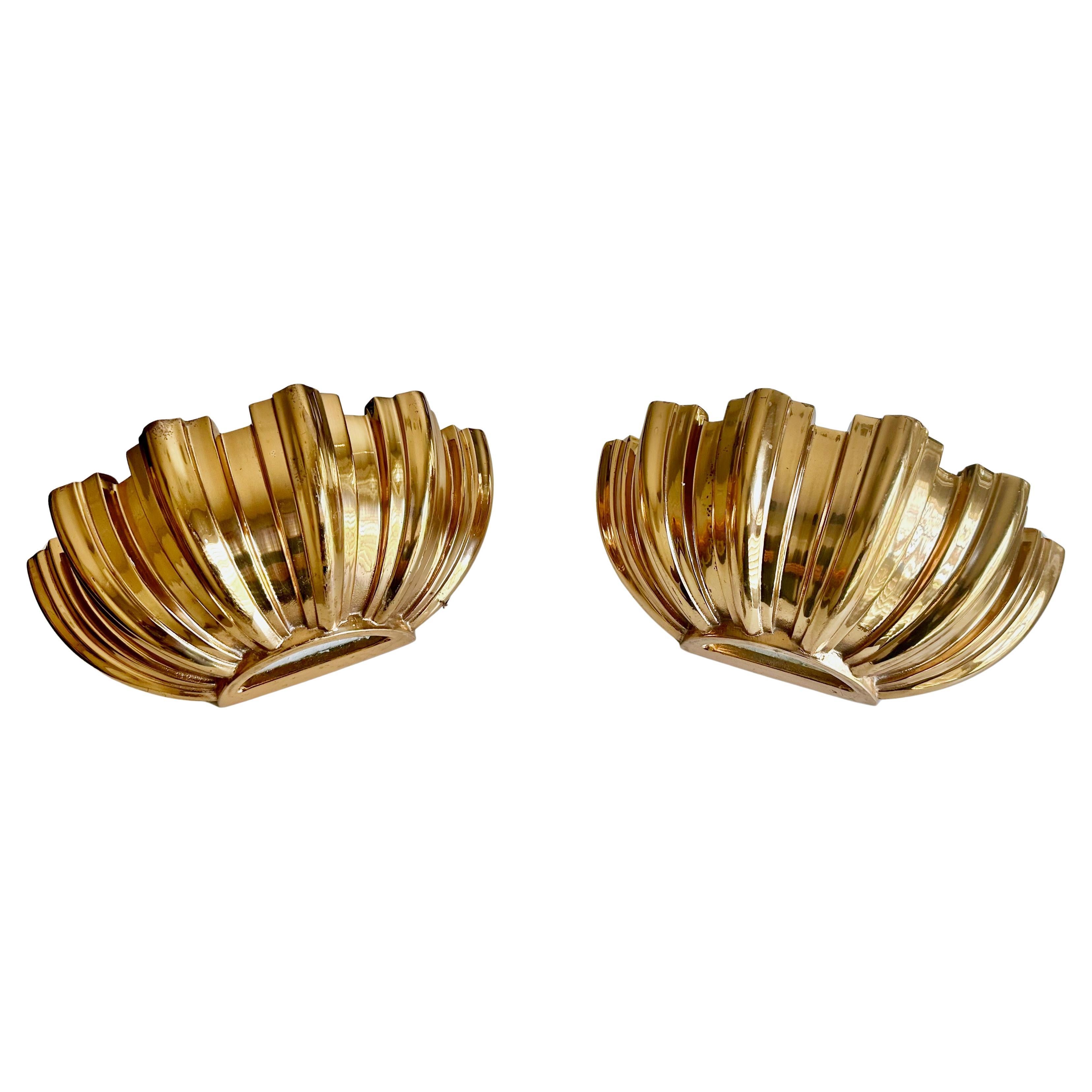 Paar Wandleuchter aus vergoldeter Bronze von Boyd's im Angebot