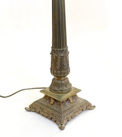 Pair Gilt Corinthian Column Lamps Regency Table Lights