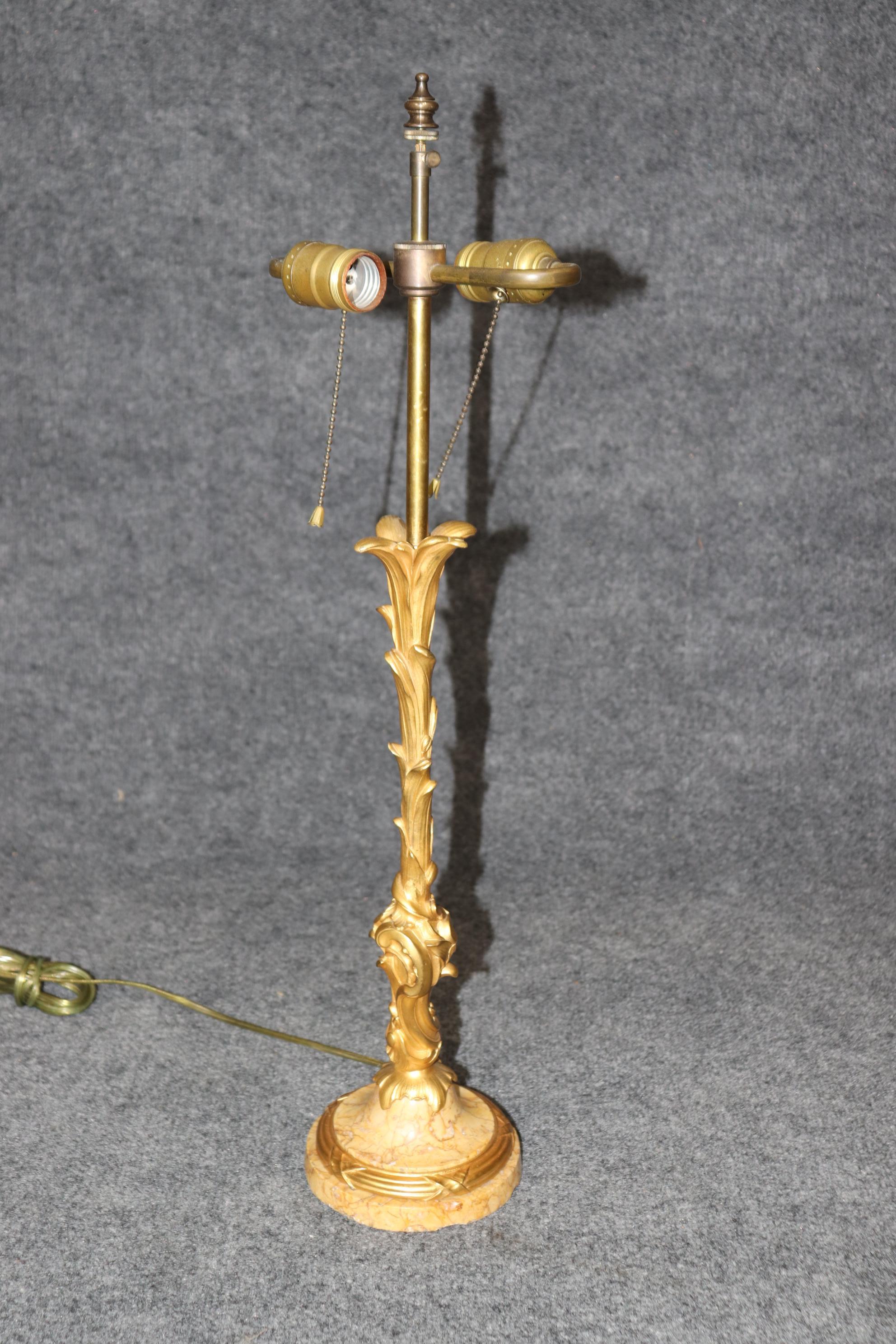 Pair Gilt Dore' Bronze Maison Jansen Attributed Belle Epoque Style Table Lamps In Good Condition For Sale In Swedesboro, NJ