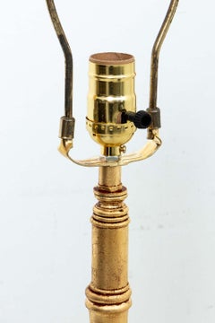 Pair Gilt Faux Bamboo Floor Lamps