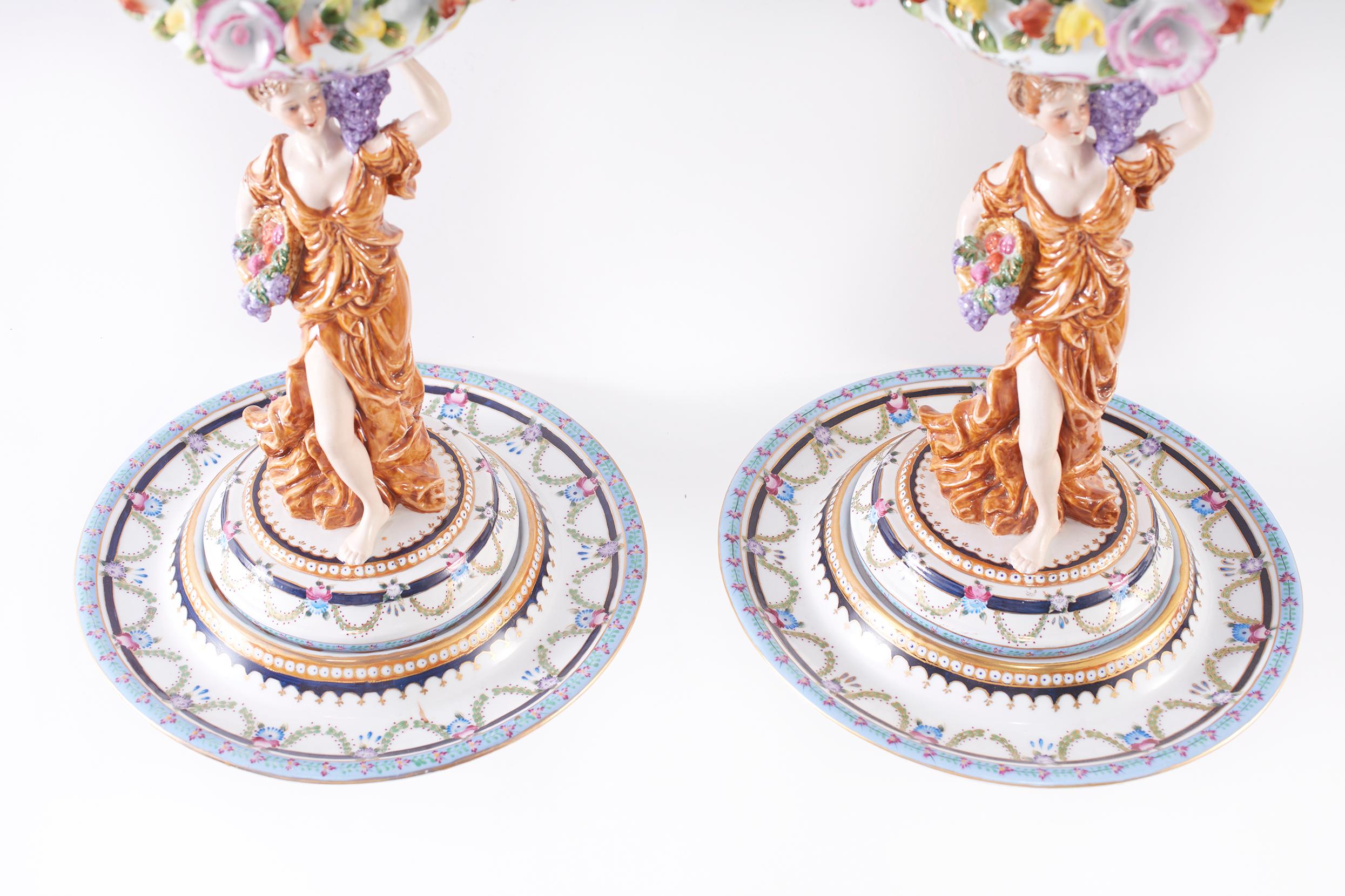 Pair Gilt Gold / Glazed Porcelain Decorative Pieces 1