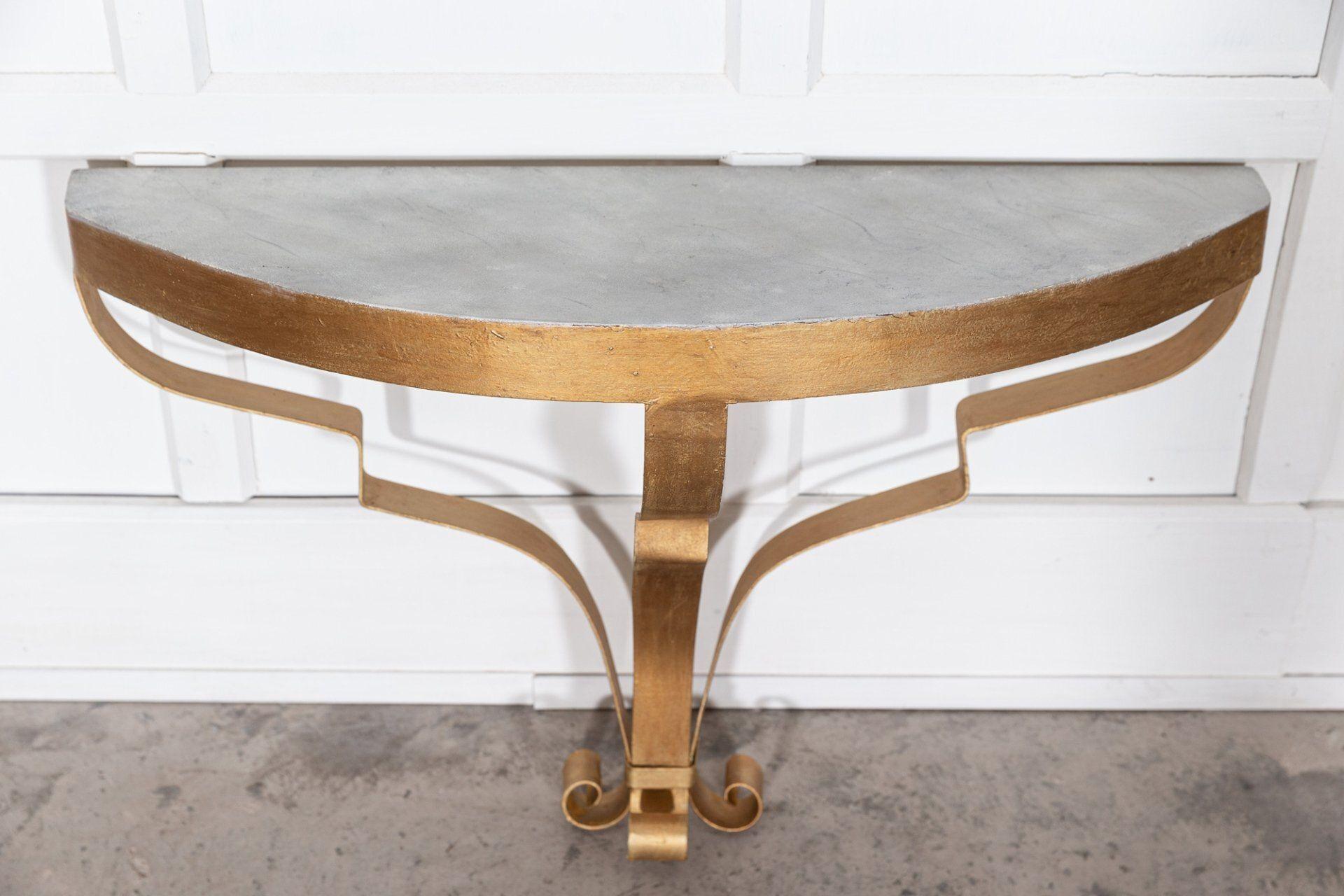 Pair Gilt Iron Console Tables For Sale 1