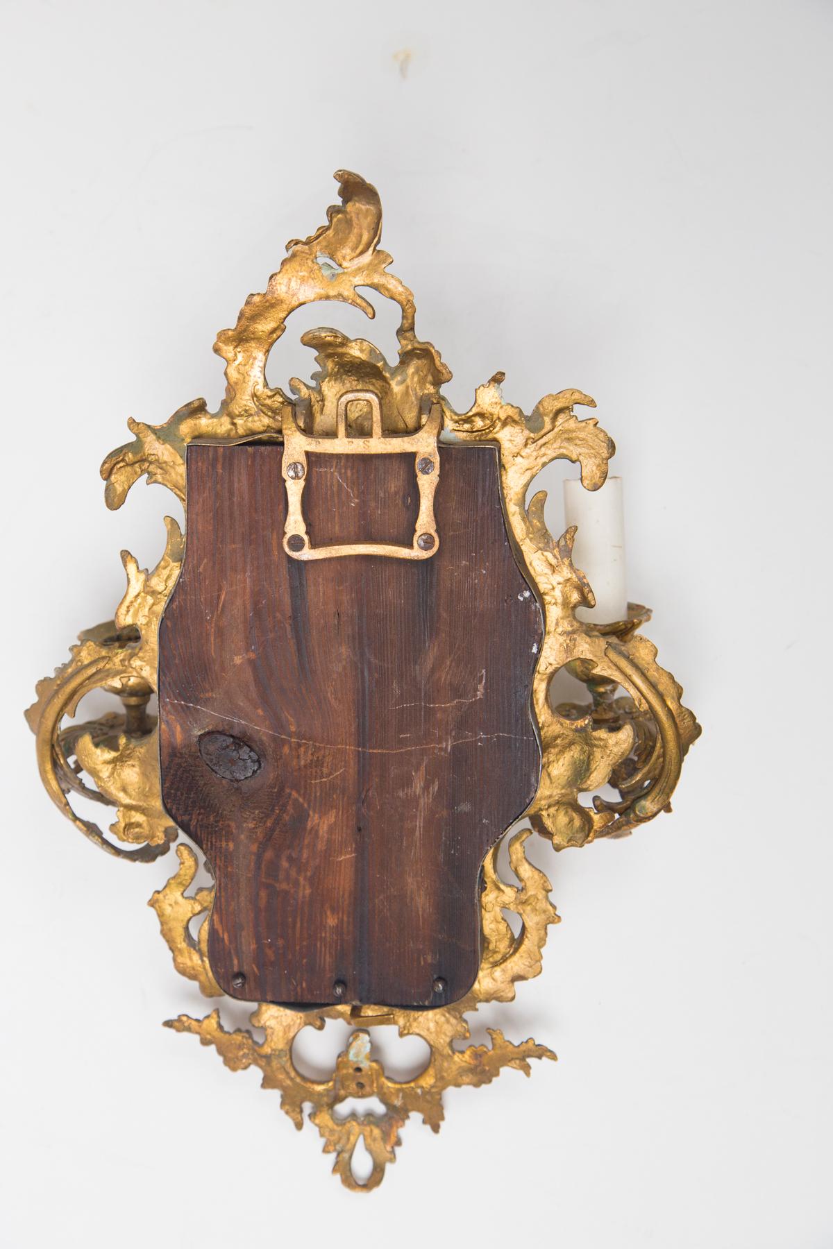 19th Century Pair of Gilt Medal Mirror/Sconces For Sale
