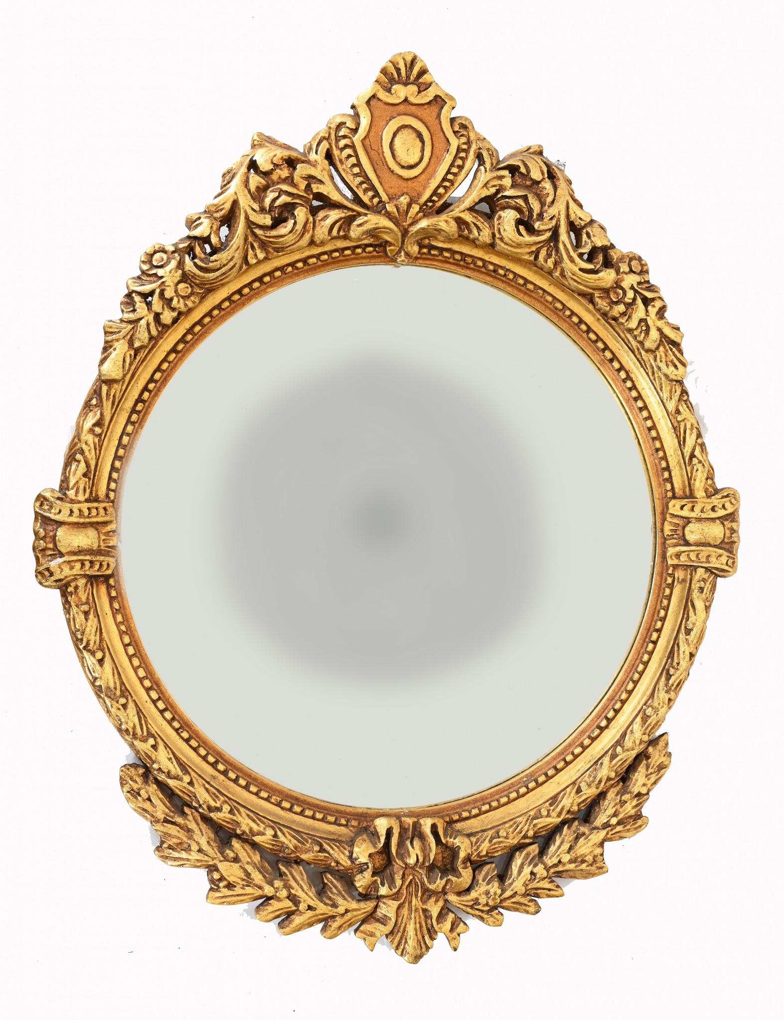 Pair Gilt Neo Classical Mirror Girandoles Eagle For Sale 1