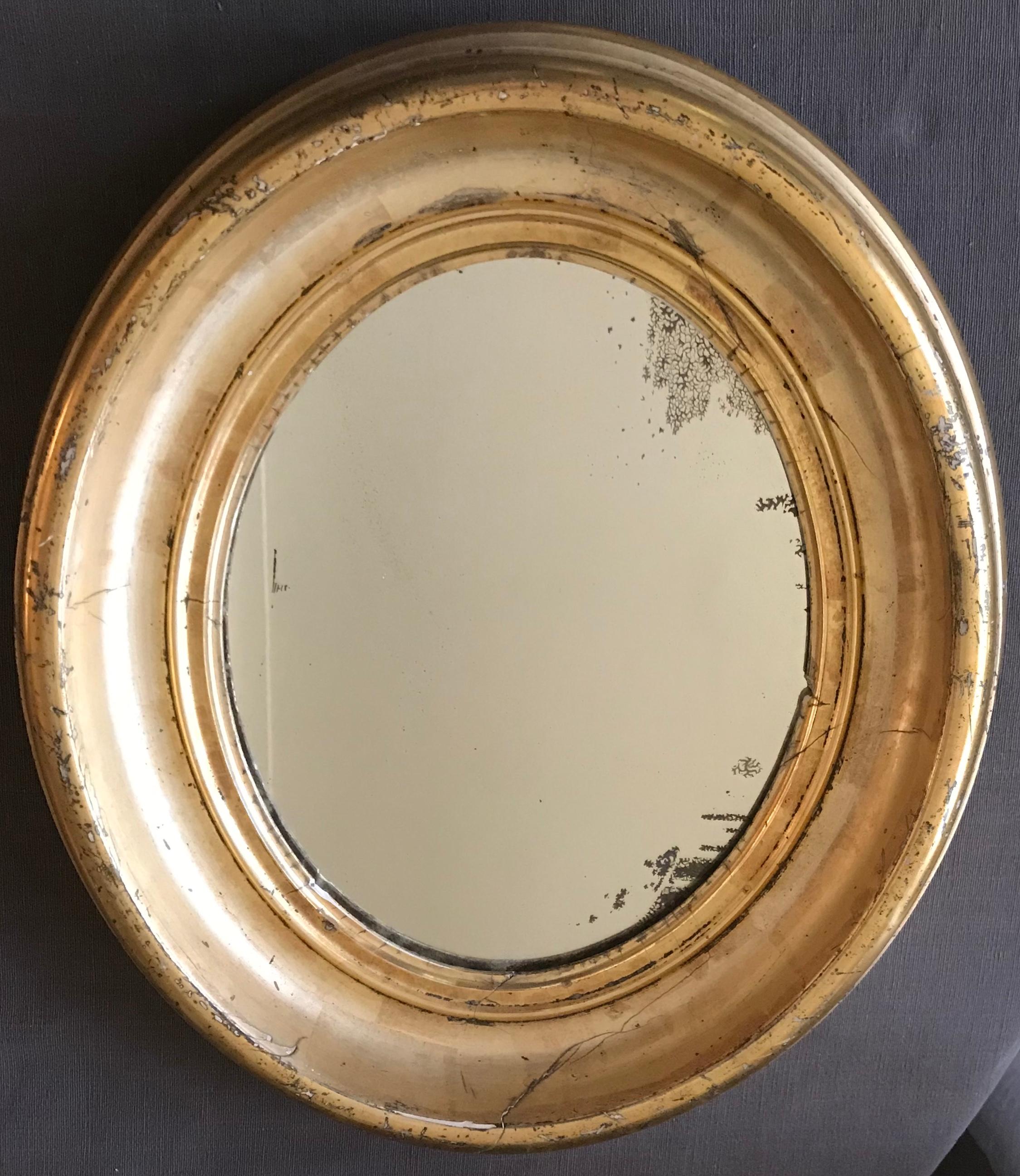 Pair of Gilt Oval Mirrors 2