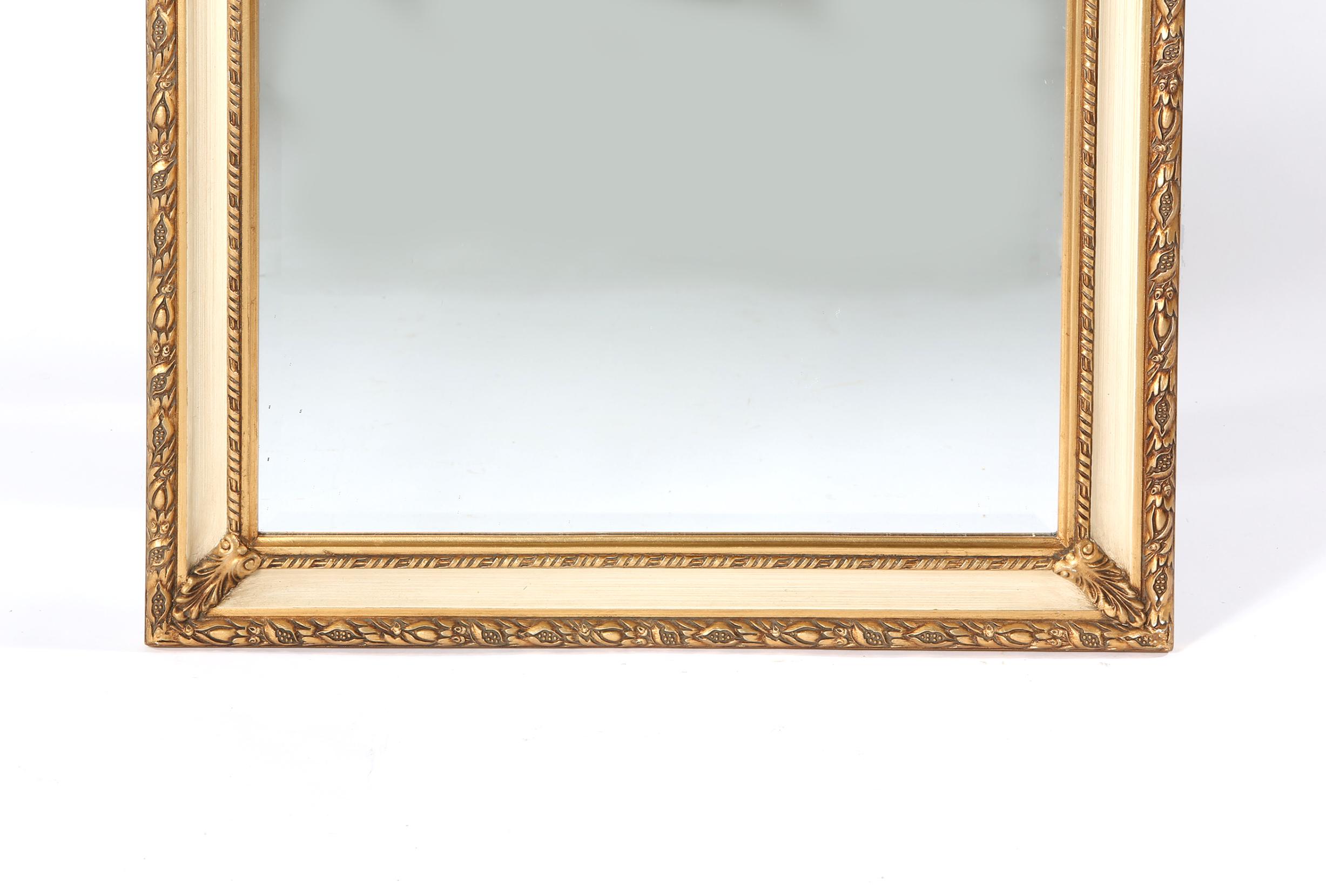 20th Century Pair Giltwood Framed Beveled Hanging wall Mirror