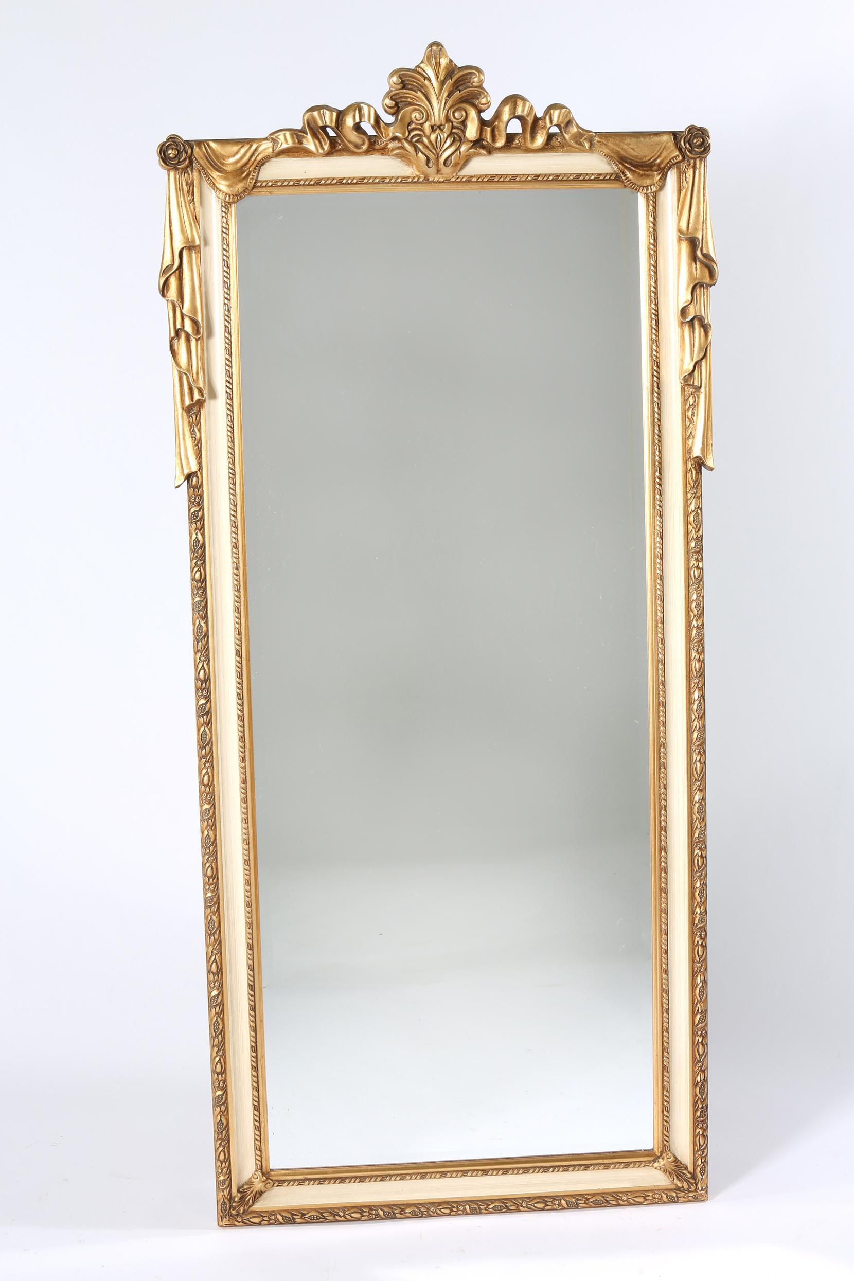 Pair Giltwood Framed Beveled Hanging wall Mirror 1