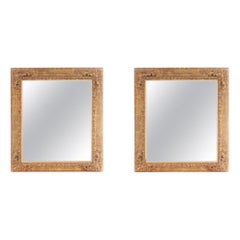 Pair Gilt Wood Framed Hanging Wall Mirror