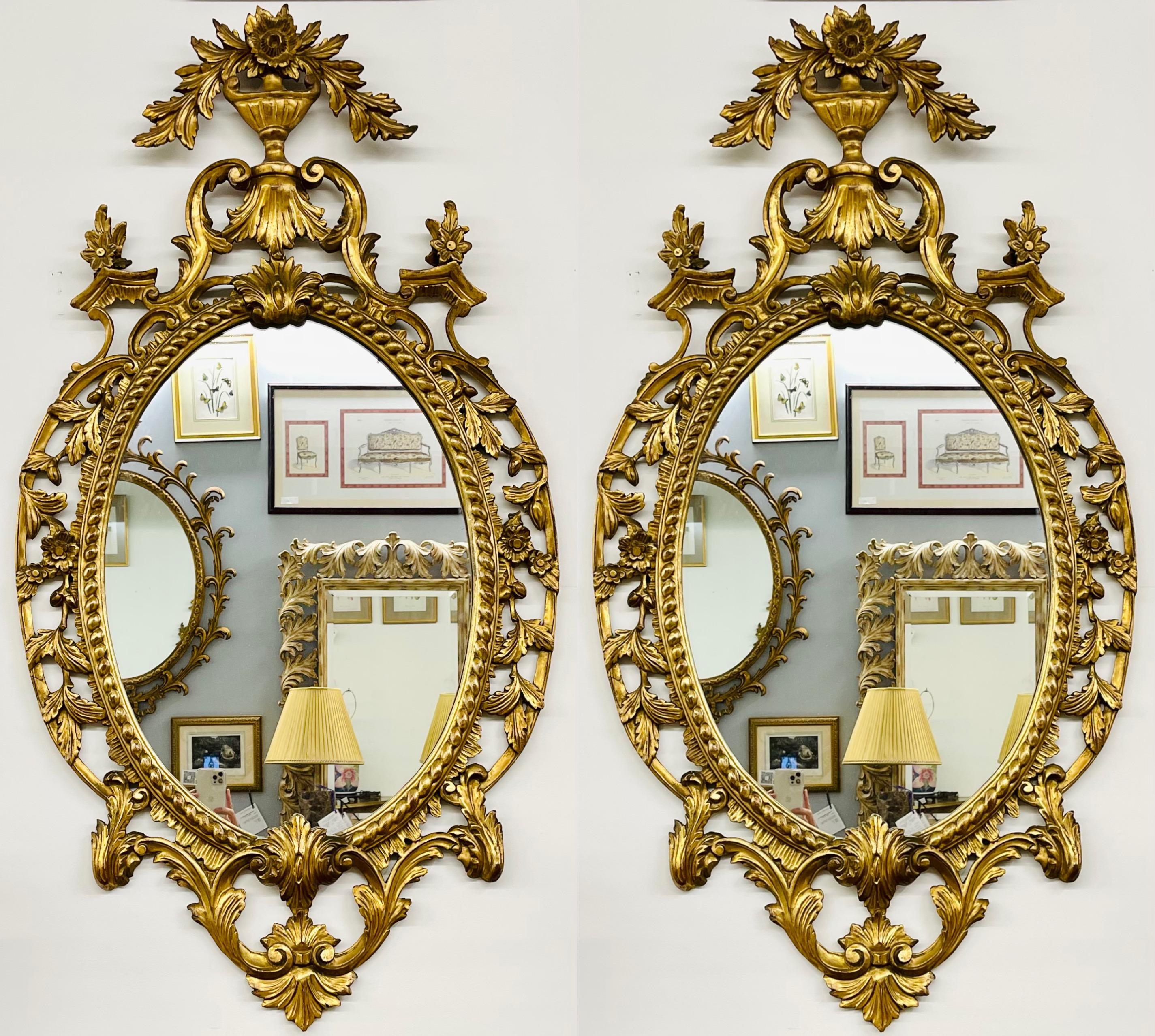 Louis XVI Pair Gilt Wood Wall or Console Mirrors