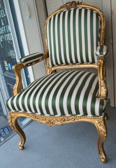Pair of Giltwood Louis XV Style Fauteuils