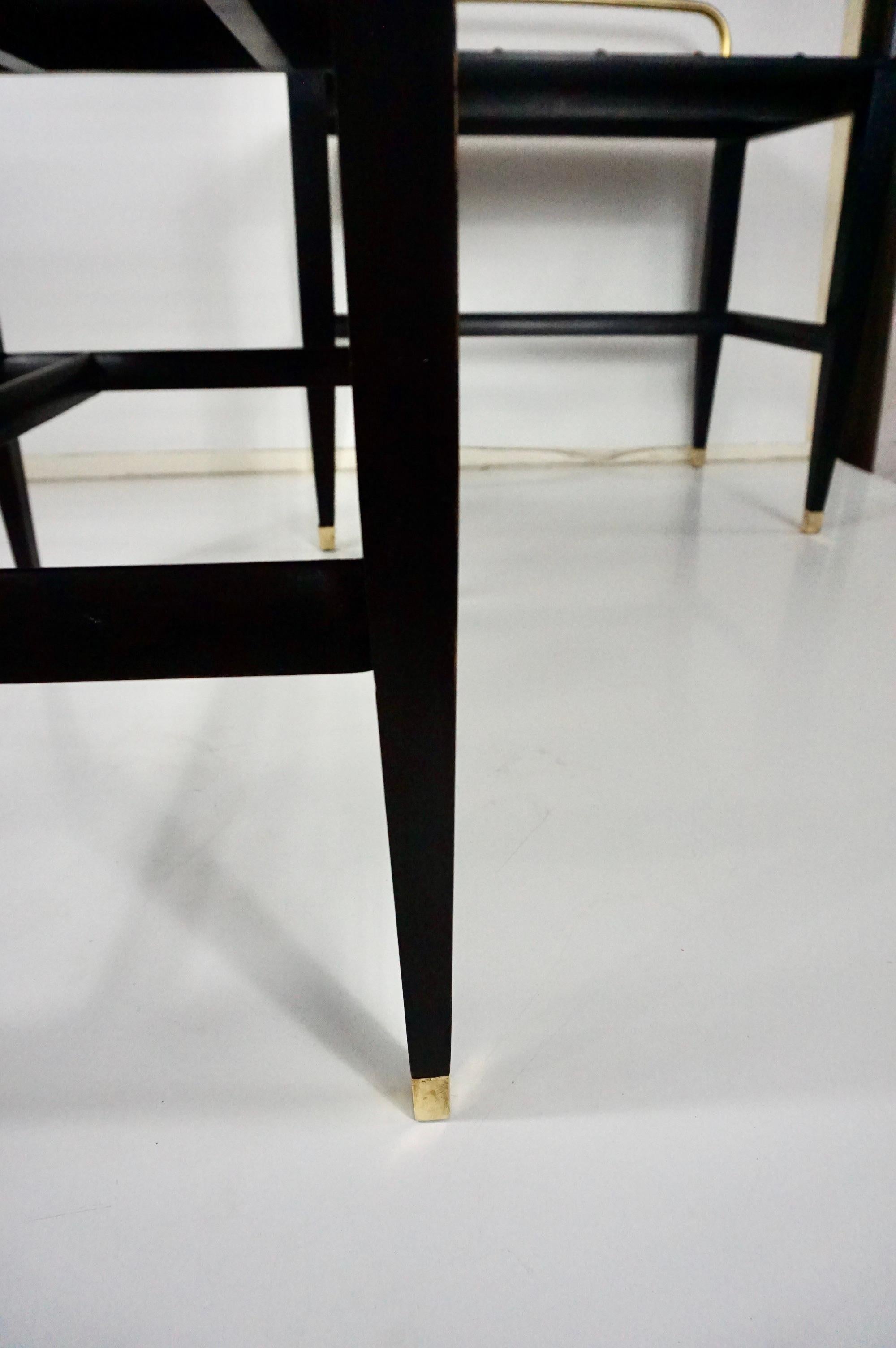 Paire de tables d'appoint laquées noires de Gio Ponti provenant de l'Hôtel Royal, Naples, 1955 en vente 2