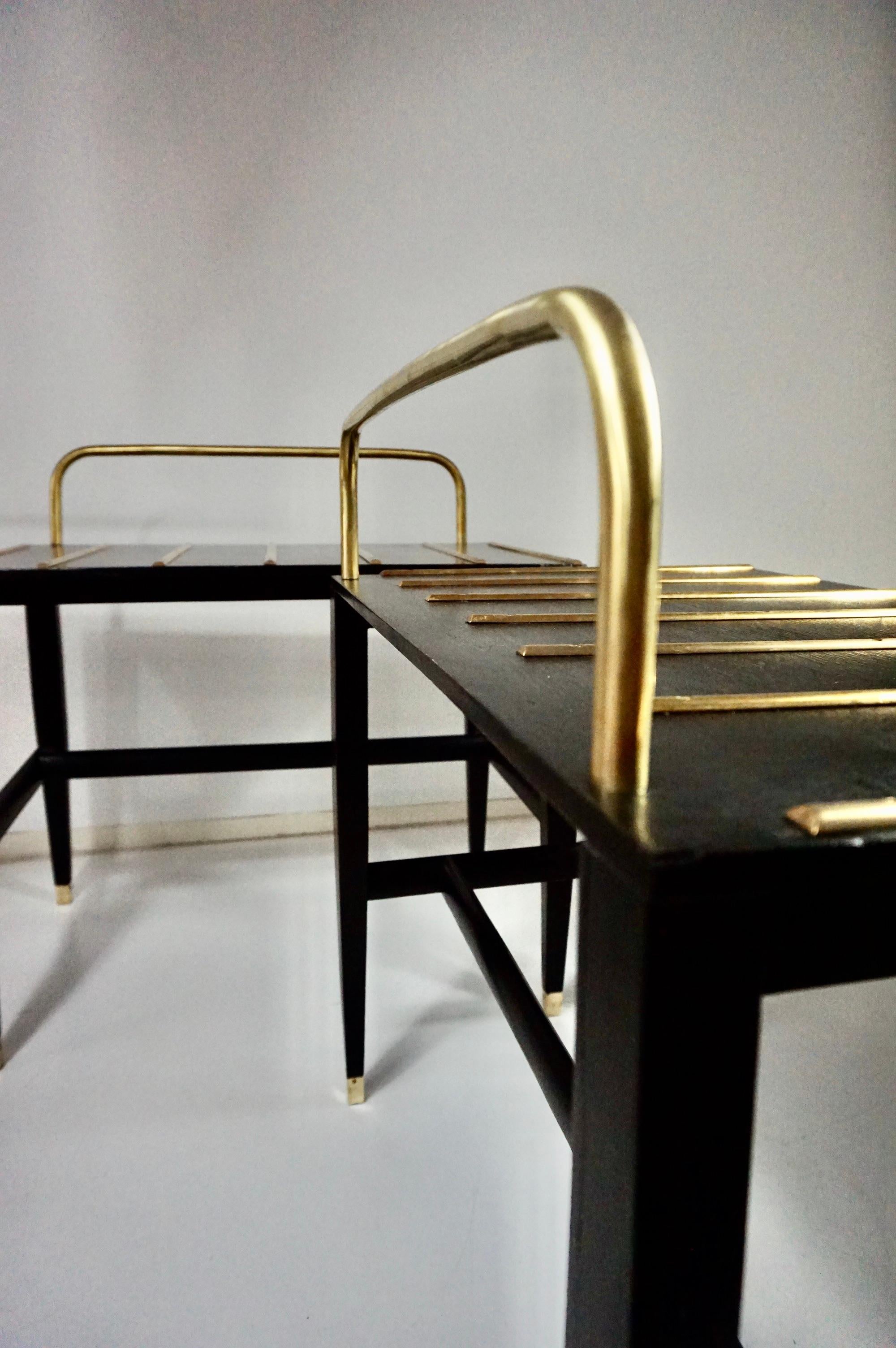 Paire de tables d'appoint laquées noires de Gio Ponti provenant de l'Hôtel Royal, Naples, 1955 en vente 6