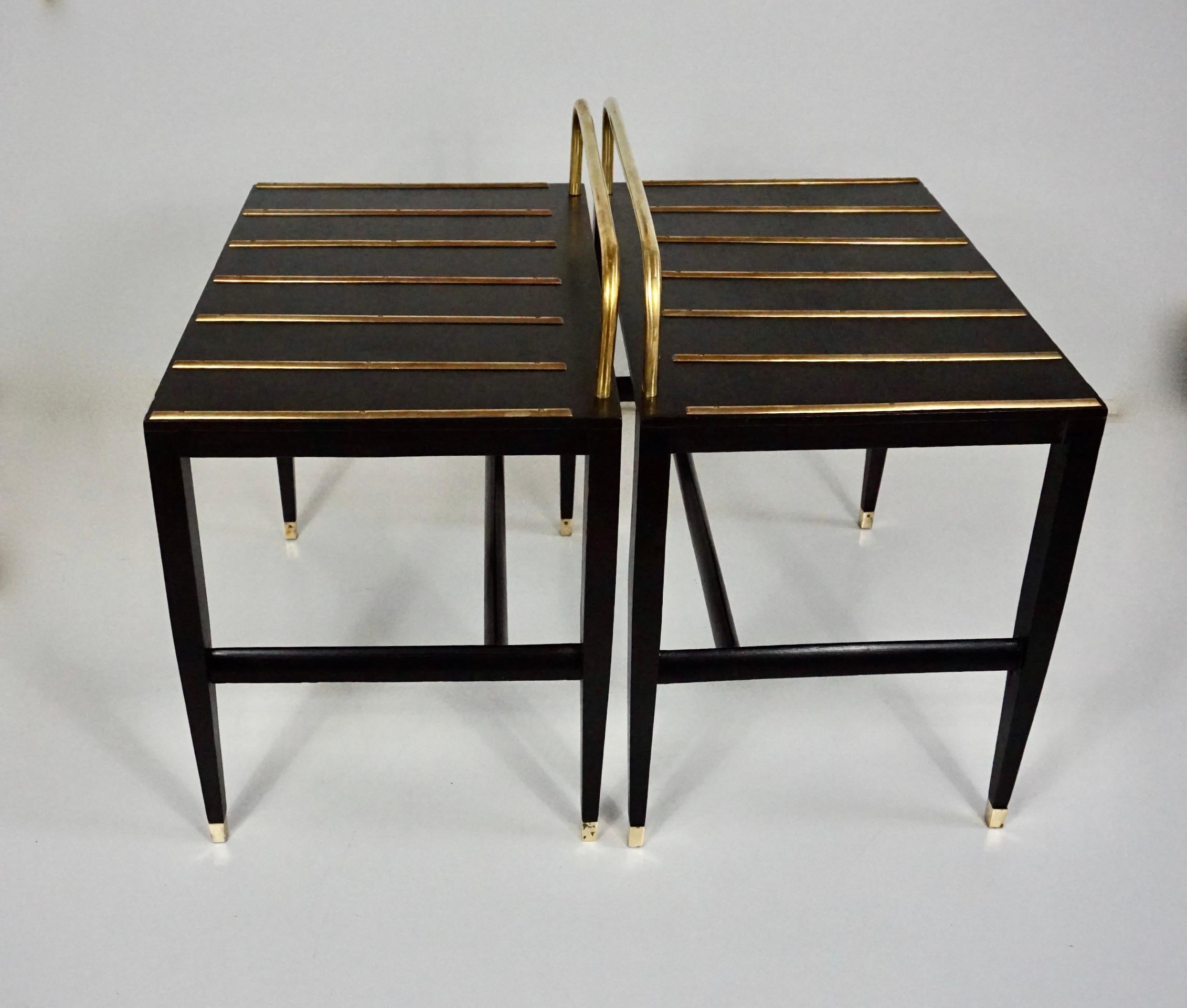 Paire de tables d'appoint laquées noires de Gio Ponti provenant de l'Hôtel Royal, Naples, 1955 Bon état - En vente à Rome, IT