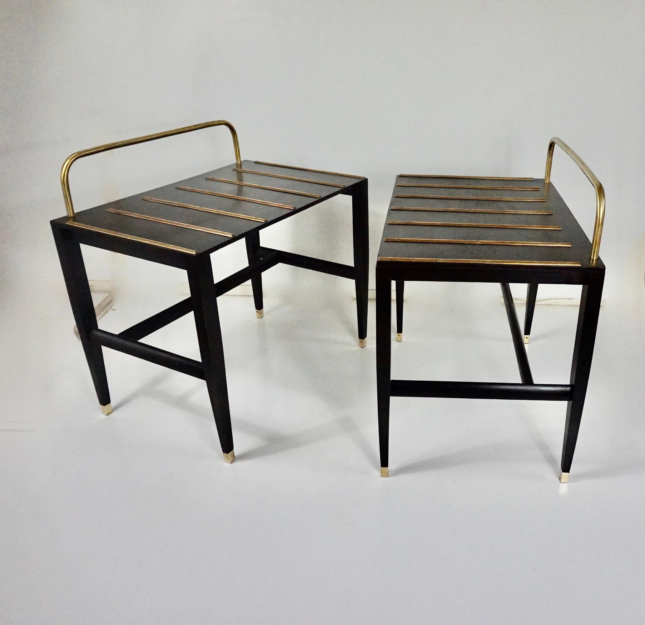 Paire de tables d'appoint laquées noires de Gio Ponti provenant de l'Hôtel Royal, Naples, 1955 en vente 1