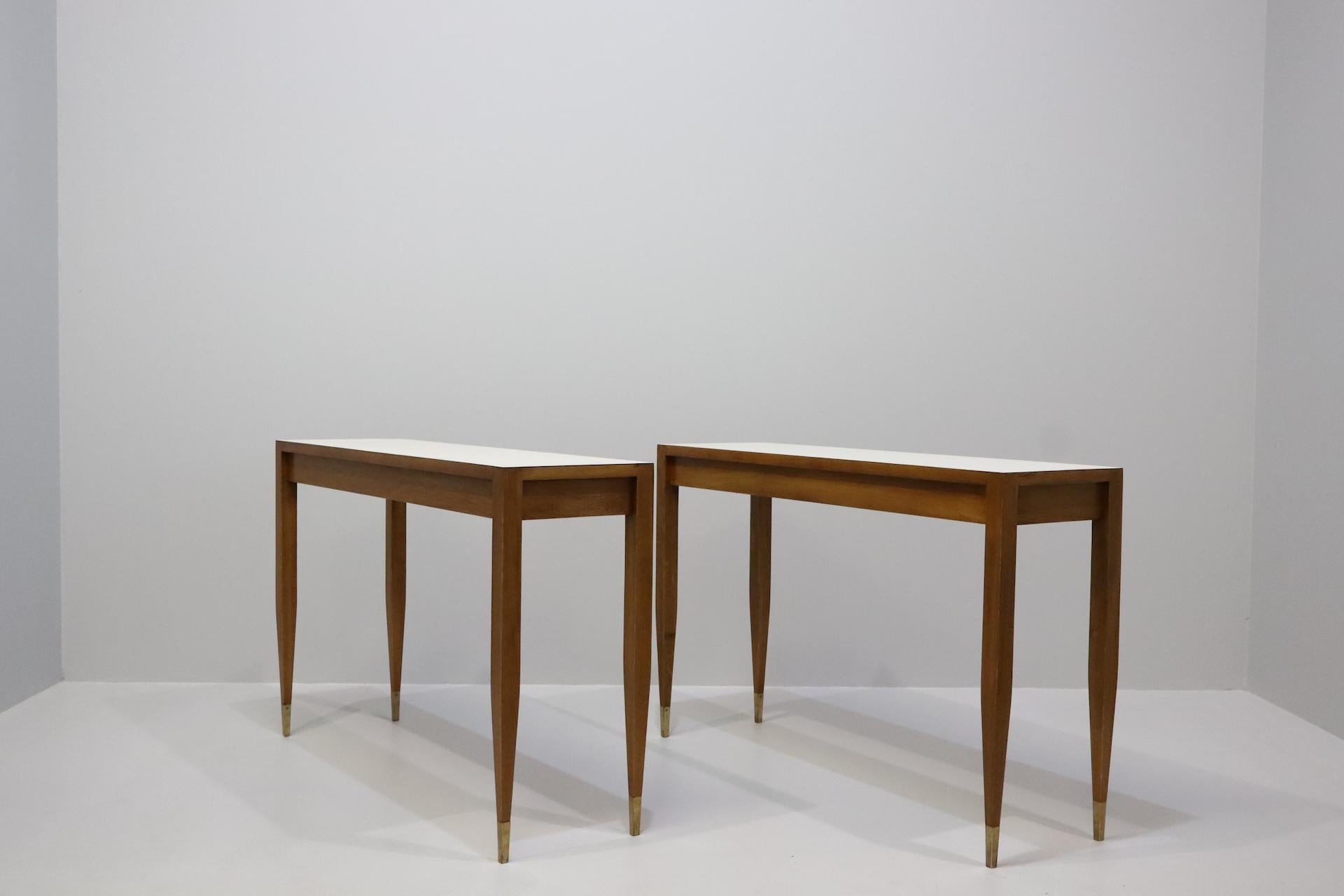 
Pair of console tables by Gio Ponti, Manufactured for the Parco dei Principe Hotel Sorrento, circa 1961 Ash Formica Brass
Giordano Chiesa
Italy, 1964
