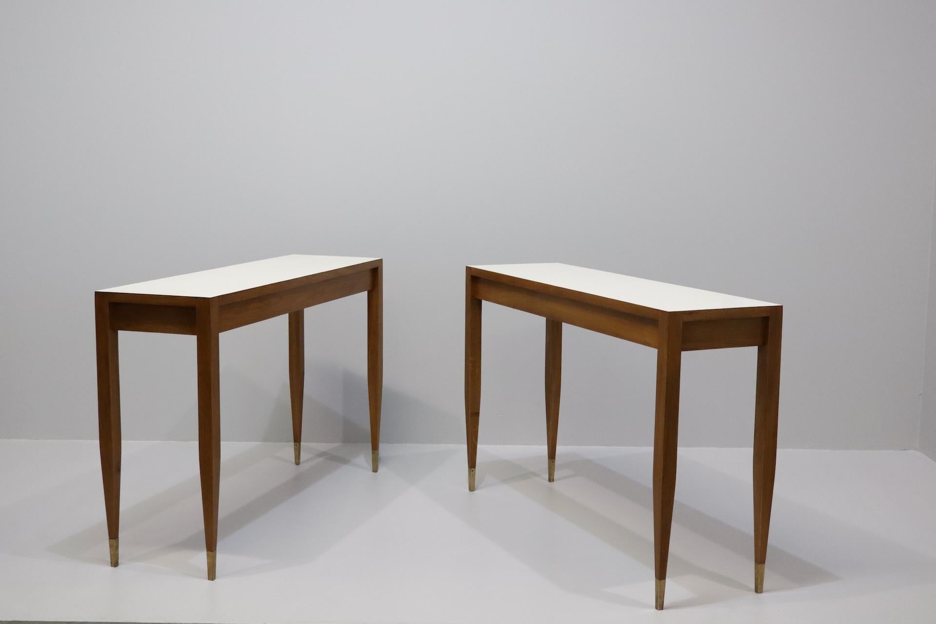 Mid-20th Century Pair Gio Ponti Consoles for Giordano Chiesa Italy, 1964 For Sale