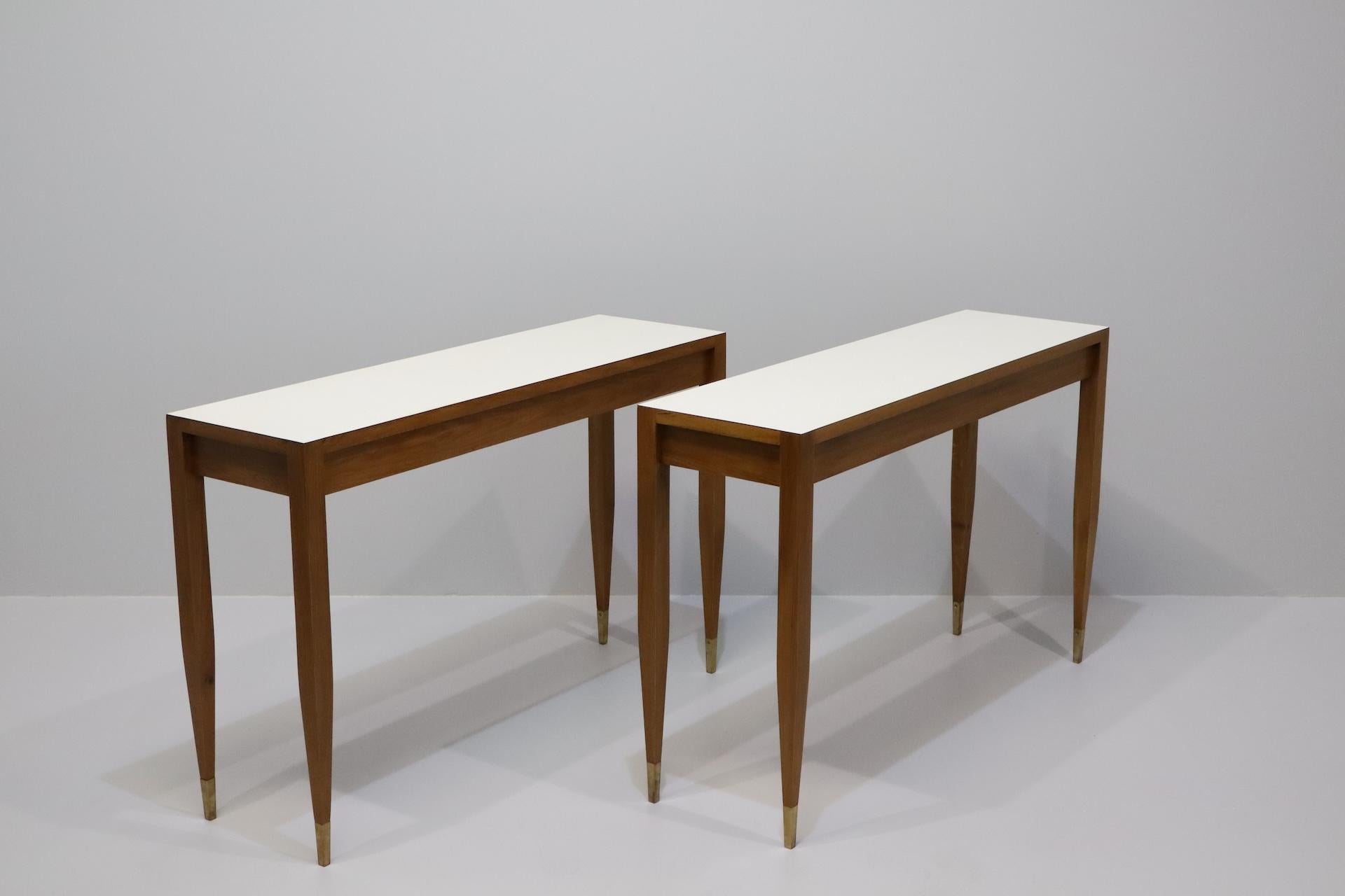 Formica Pair Gio Ponti Consoles for Giordano Chiesa Italy, 1964