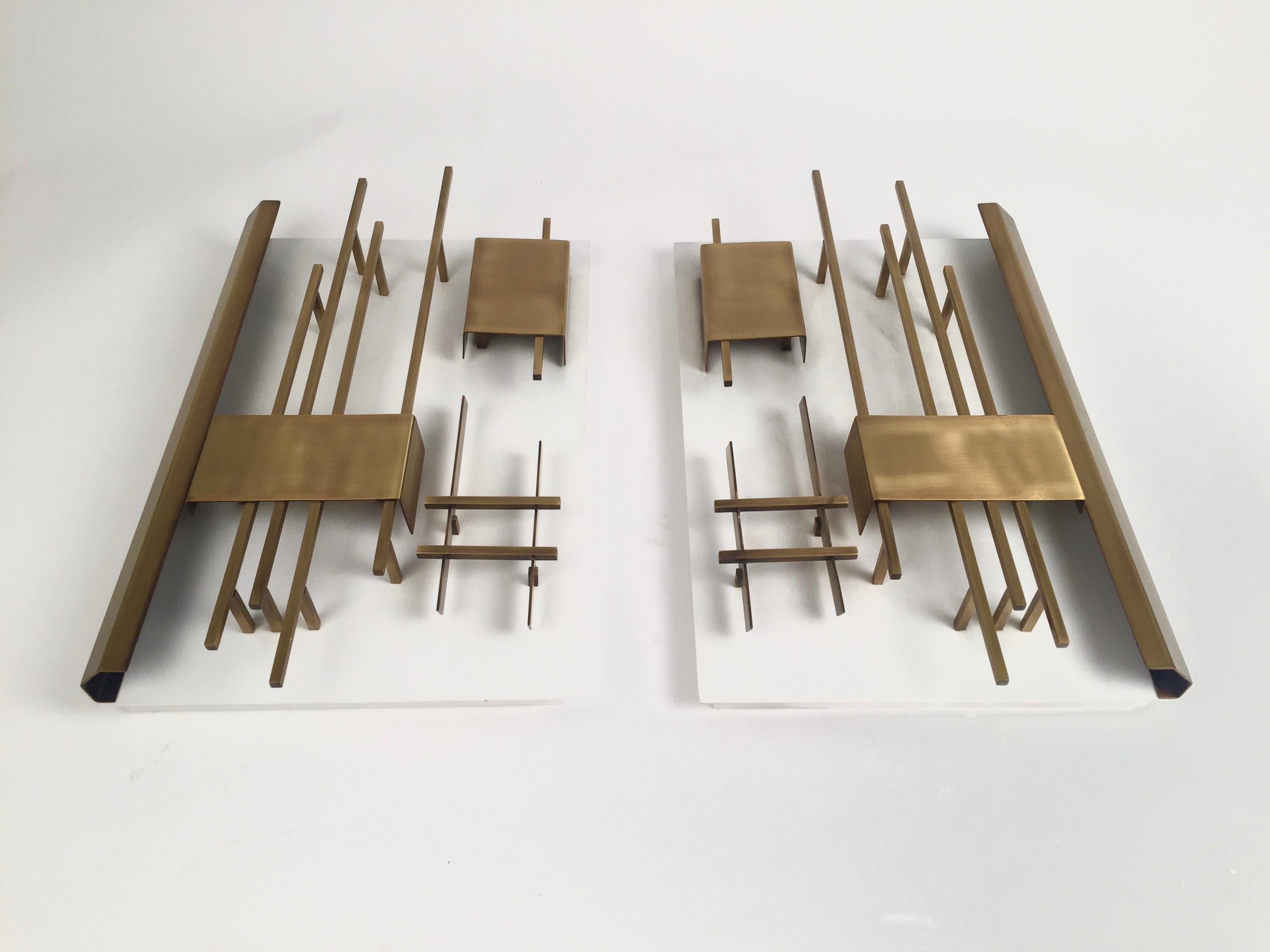 Pair Gio Ponti Mid-Century Modern Vintage Sconces Model 575 for Lumi in 1972 For Sale 3
