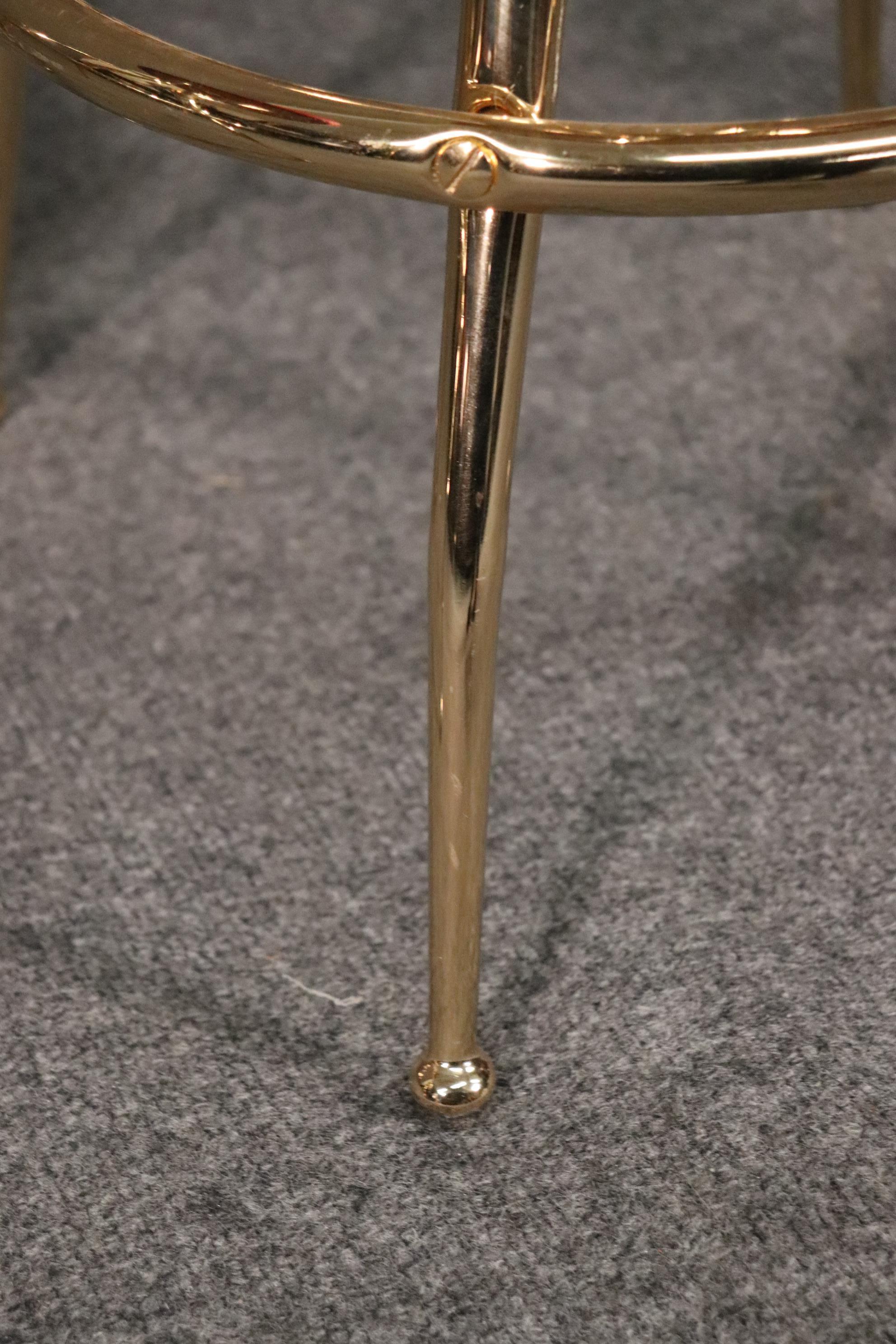 Steel Pair of Gio Ponti Style Italian Midcentury Modern Bar Counter Stools