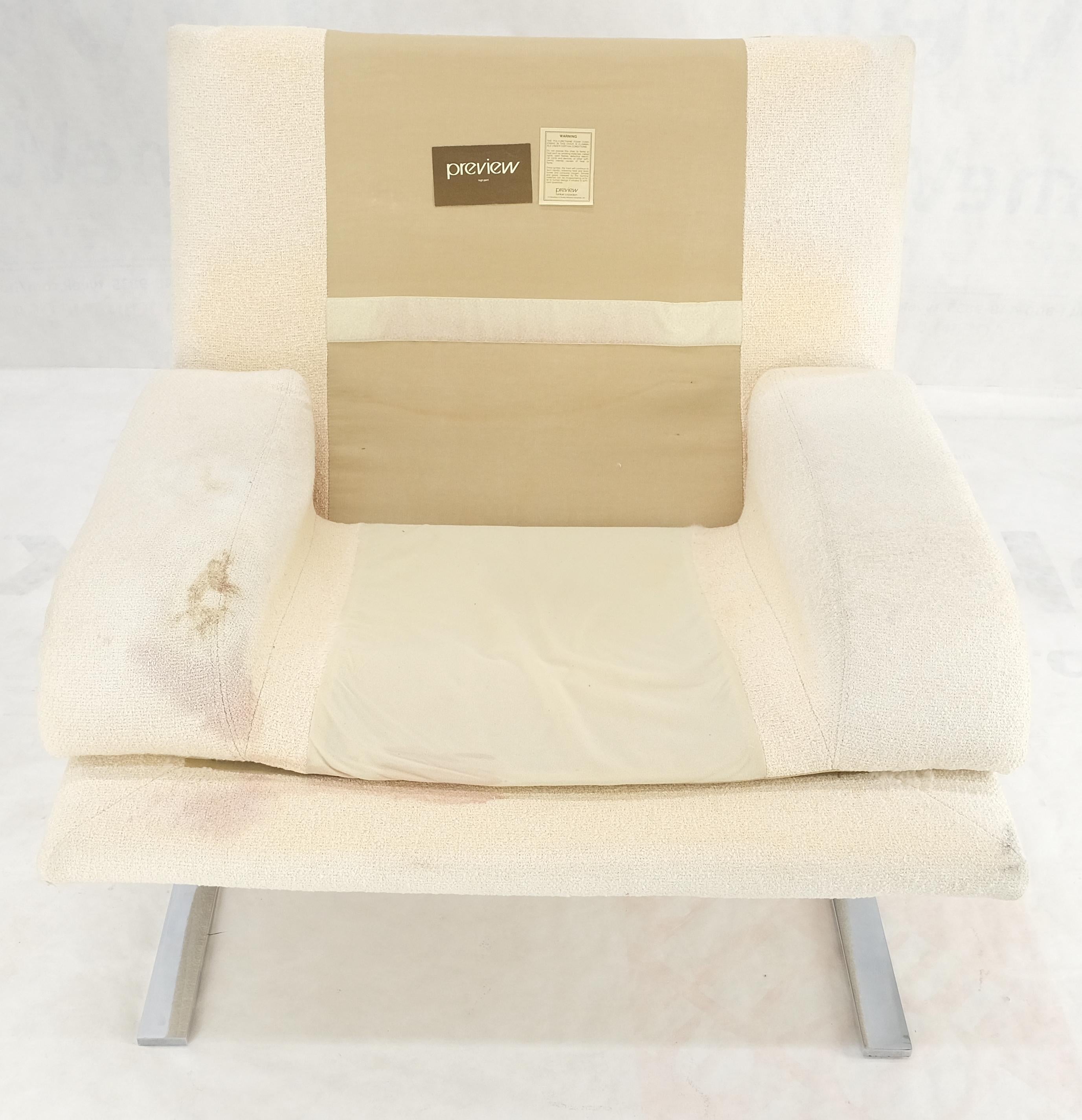 Paar Giovanni Offerdi Chrome Bases Matching Ottoman Lounge Chair AS IS polstern im Angebot 10