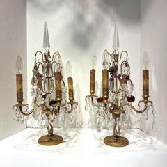 Pair Girandole Candelabra Table Lamps