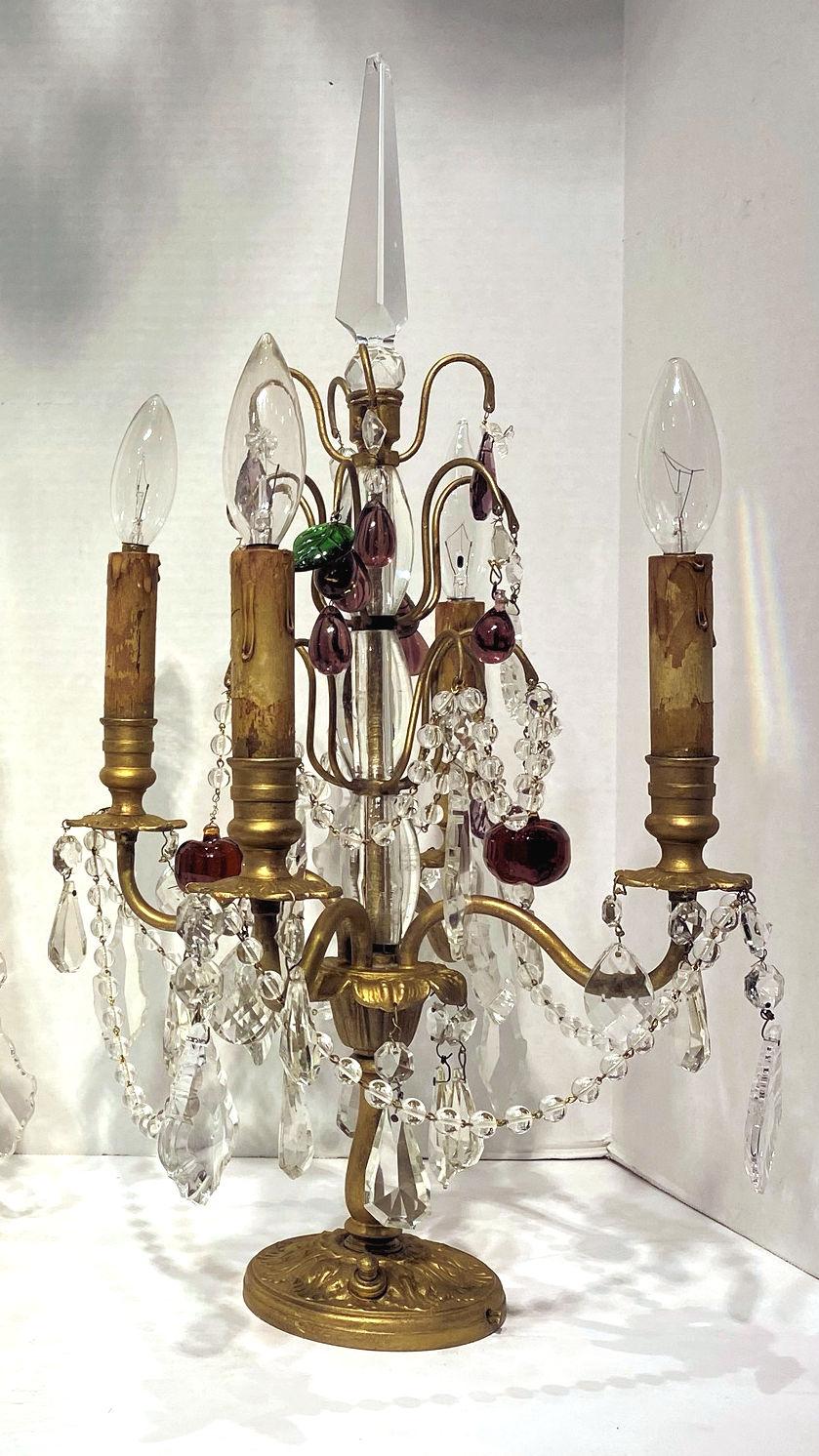 Belle Époque Pair Girandole Candelabra Table Lamps For Sale