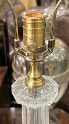 Pair Glass and Brass Table Lamps by Wildwood