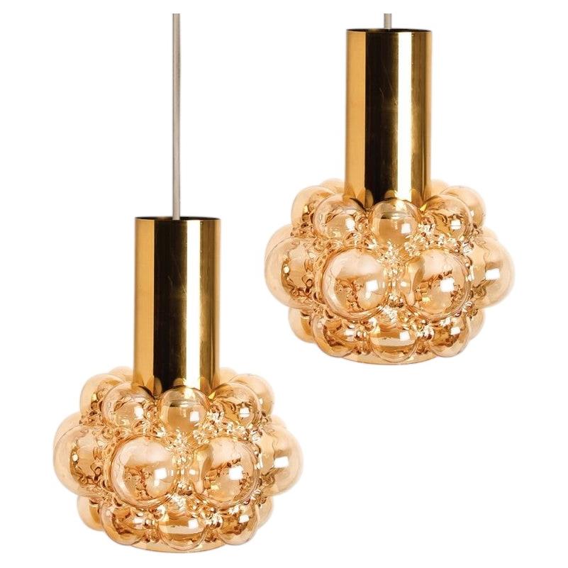 Pair Glass Pendants by Helena Tynell, 1960 For Sale