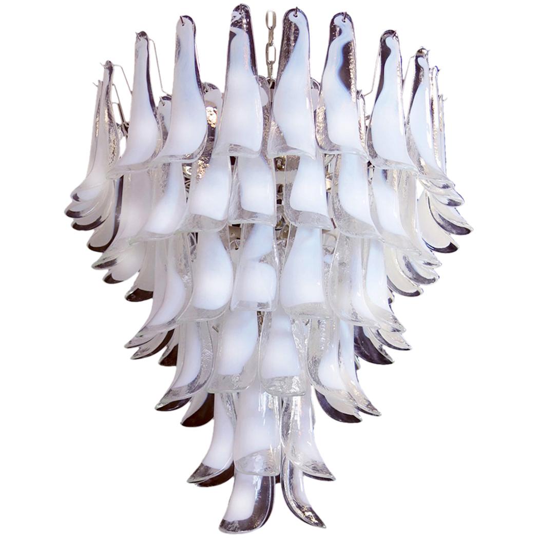 Paire de lustres à pétales de verre, Murano 4
