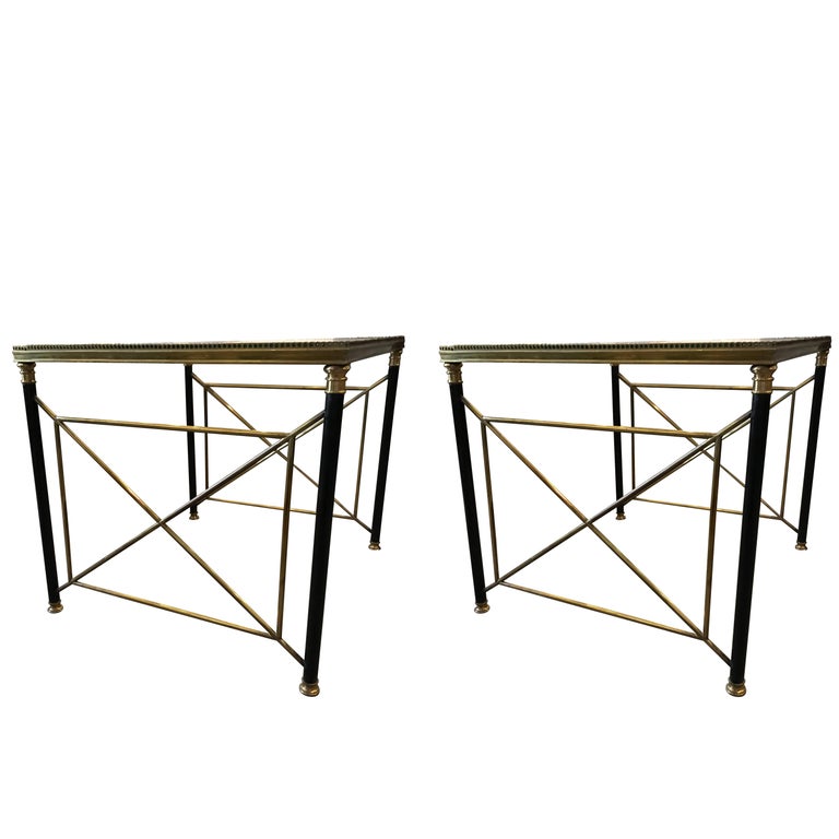Pair of Glass Top Coffee Tables, France, 1960s at 1stDibs