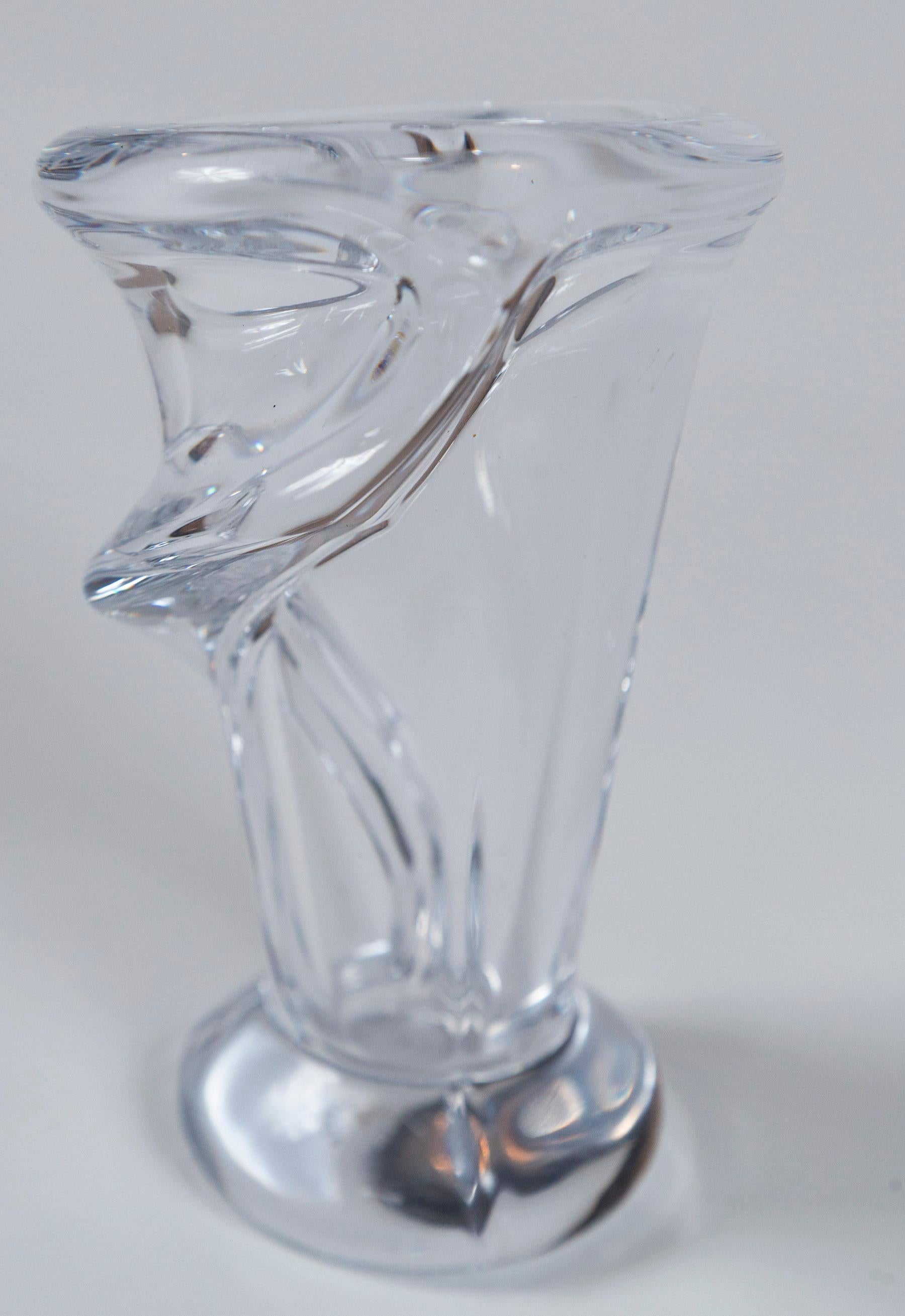 Mid-Century Modern Pair Glass Vases, Art Vannes, France, 1950's For Sale