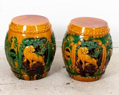 Pair Glazed Chinese Garden Seats