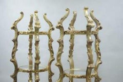 Pair Gold Hollywood Regency Syroco French Rococo Etagere Curio Display Stands
