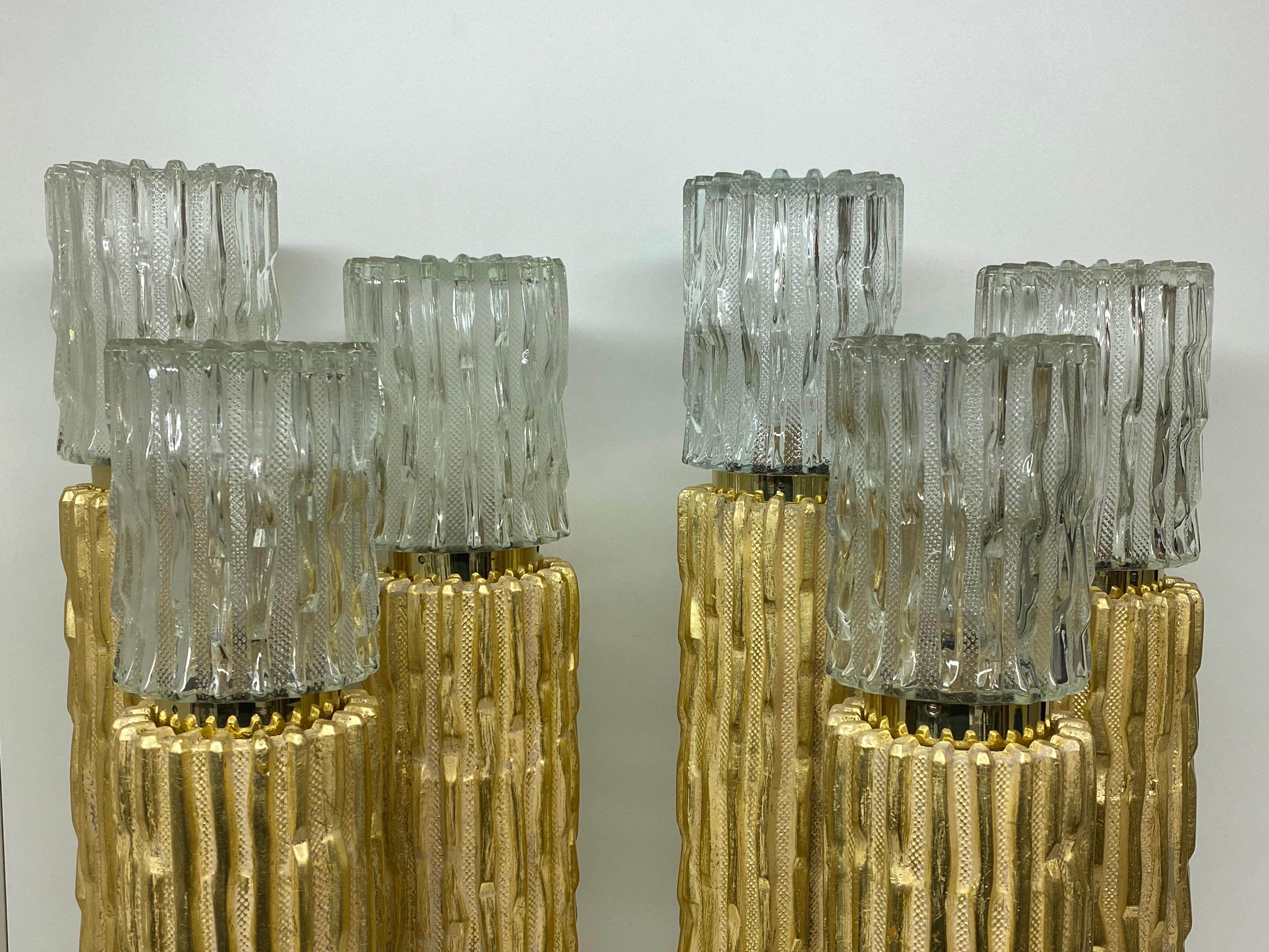 Pair Gold Leaf Cactus Lamps In Good Condition For Sale In North Hollywood, CA