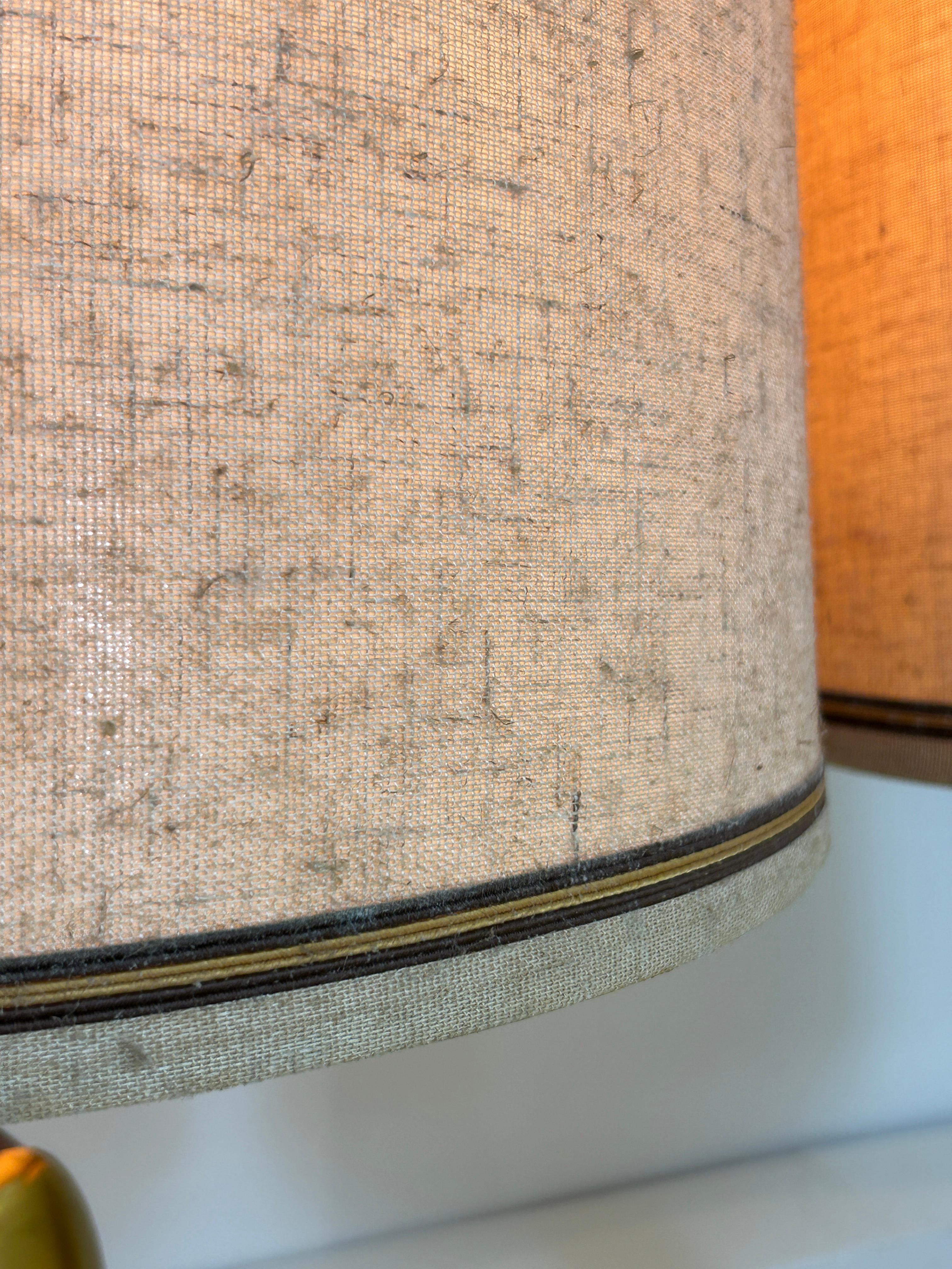 Pair Gold Table Brutalist Lamps by Laurel 8