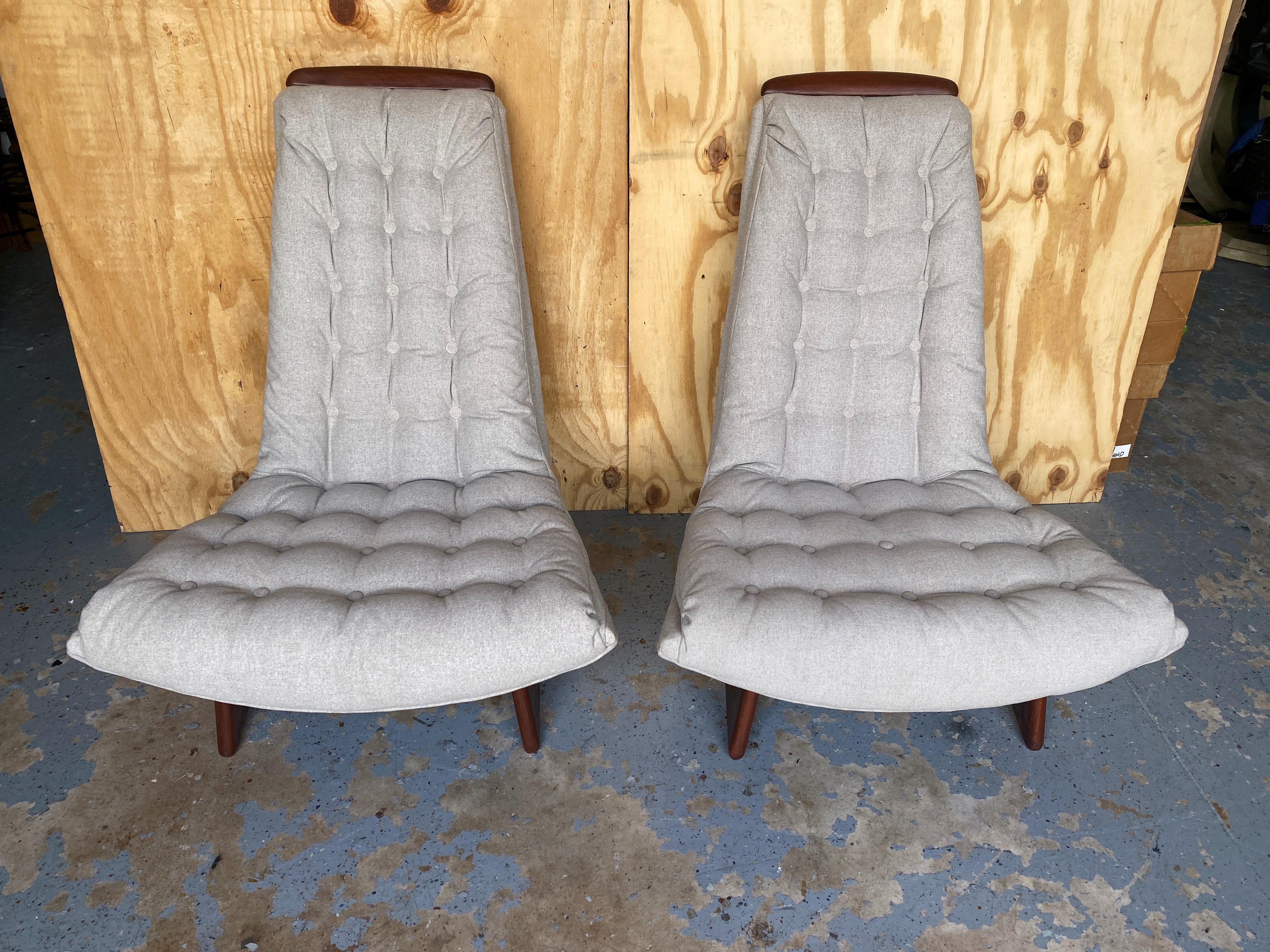 Pair Gondola Club/ Lounge Chairs, Attrib. Adrian Pearsall for Craft Associates For Sale 2
