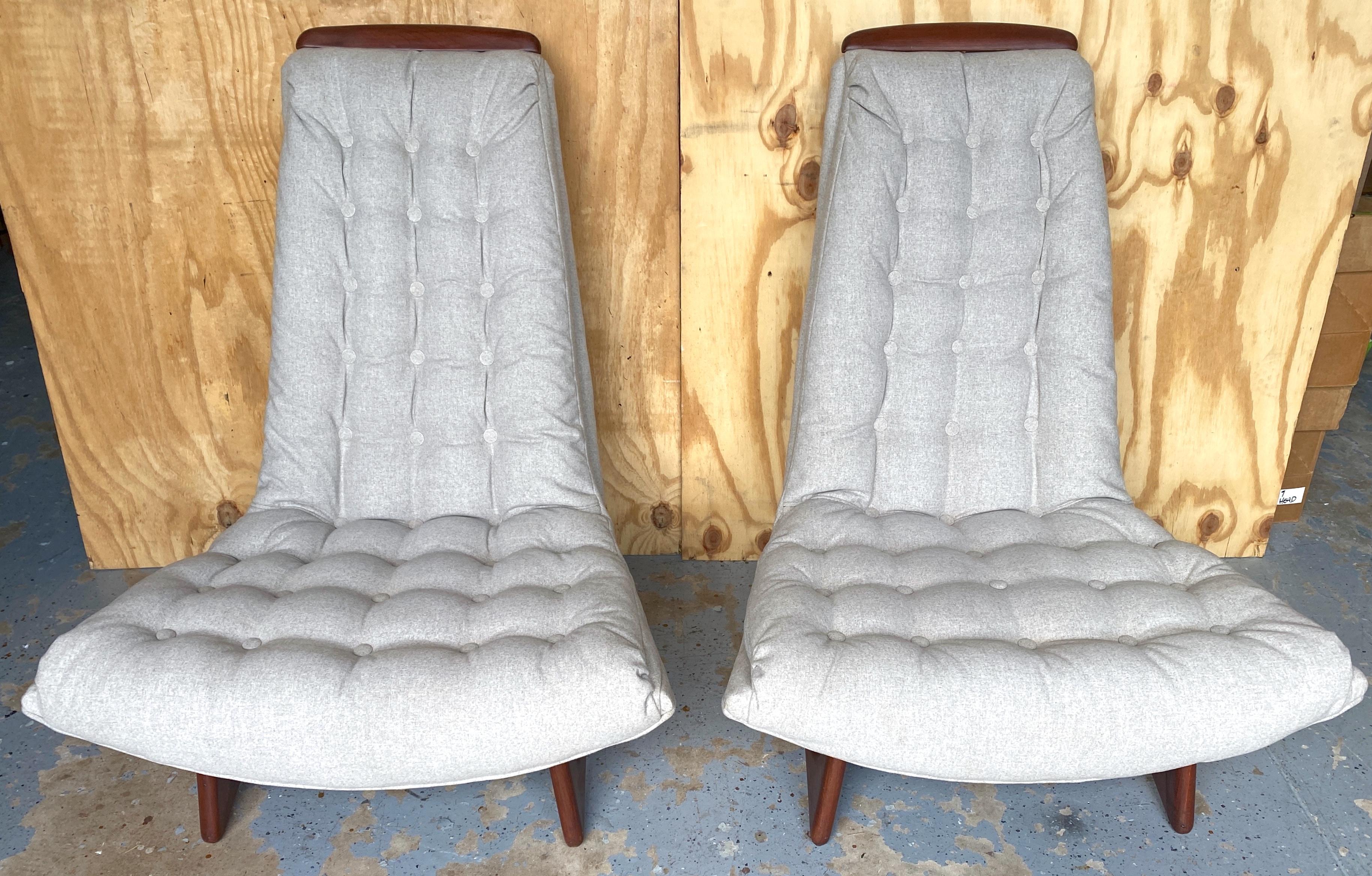 American Pair Gondola Club/ Lounge Chairs, Attrib. Adrian Pearsall for Craft Associates For Sale