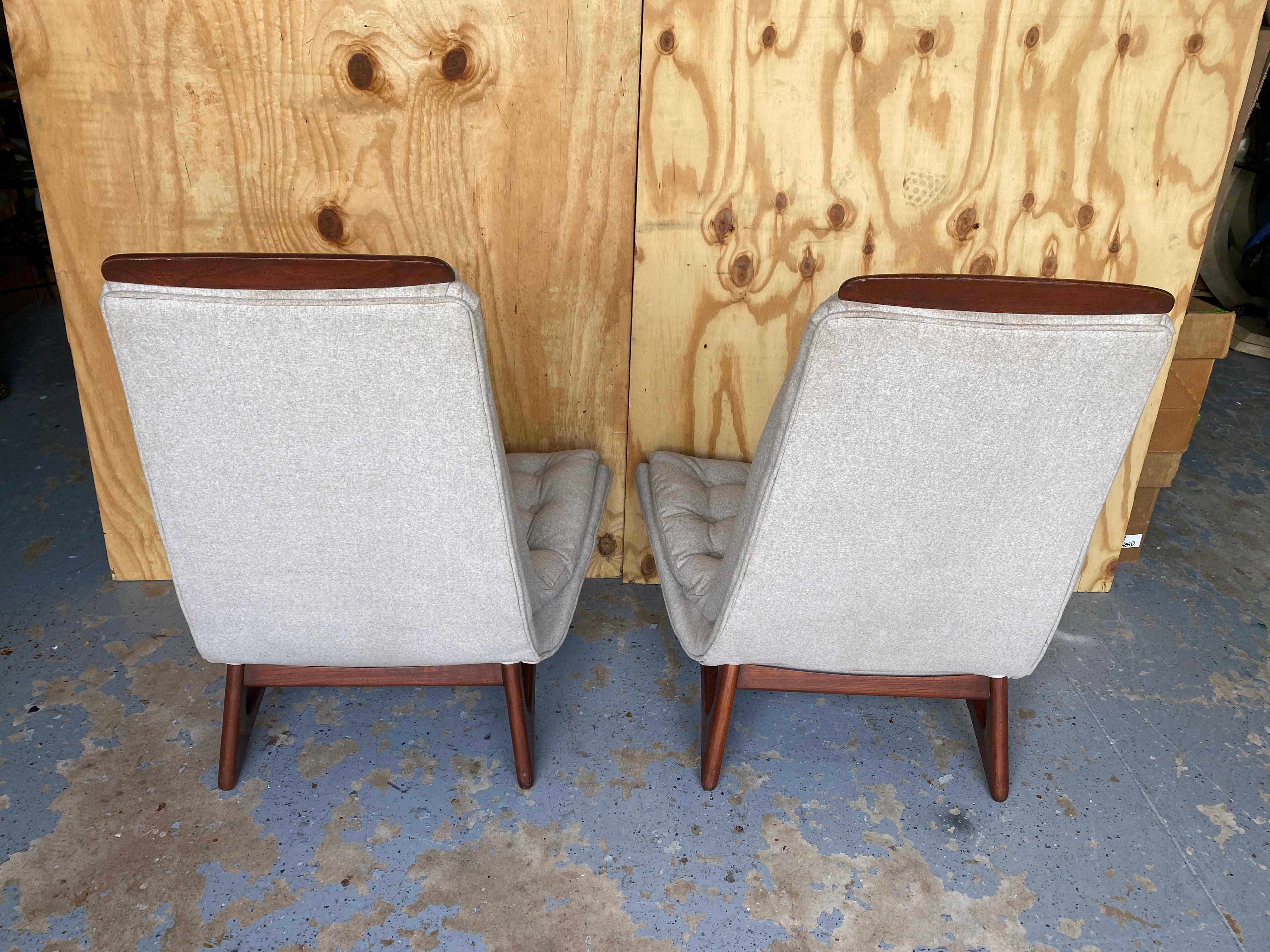 Upholstery Pair Gondola Club/ Lounge Chairs, Attrib. Adrian Pearsall for Craft Associates For Sale