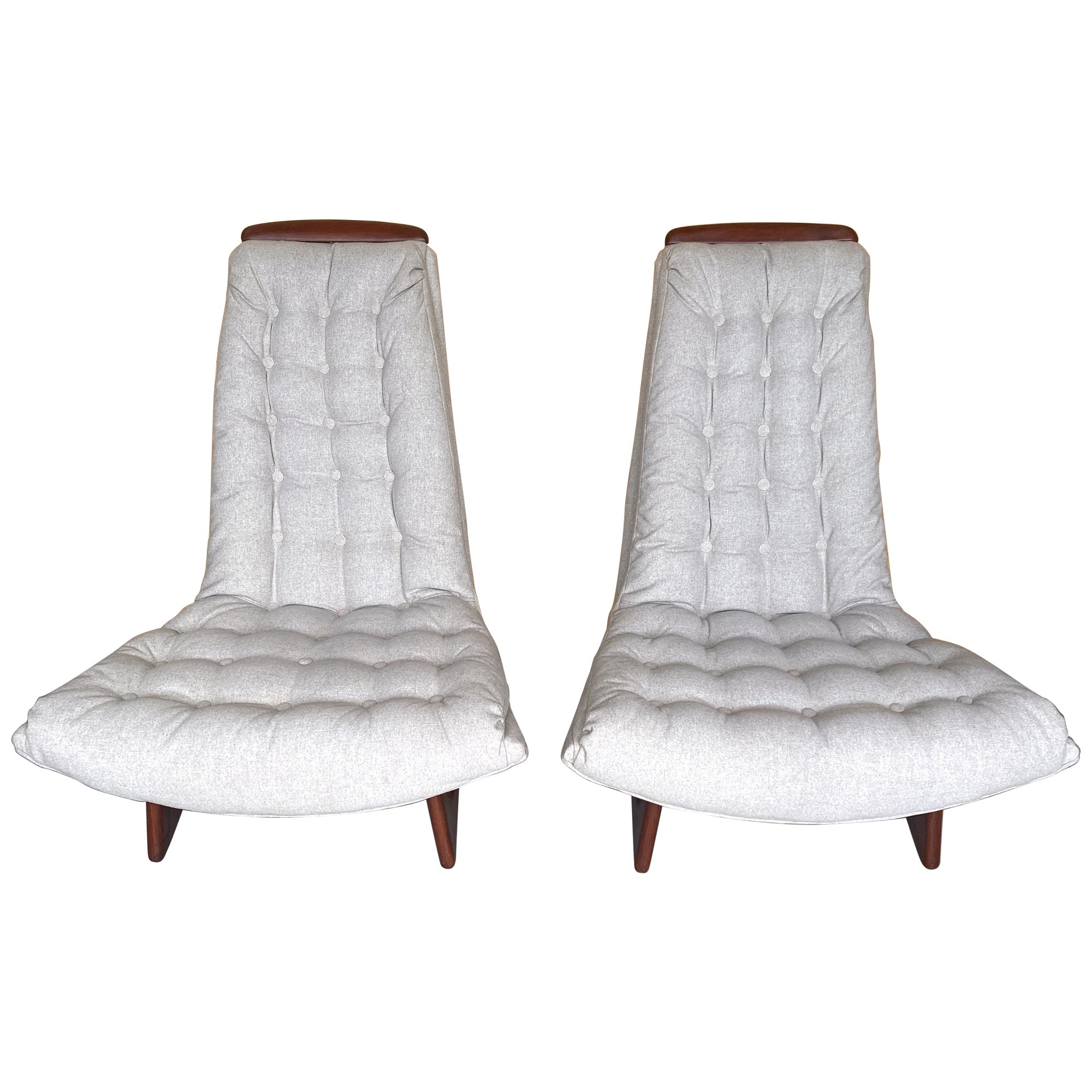 Pair Gondola Club/ Lounge Chairs, Attrib. Adrian Pearsall for Craft Associates