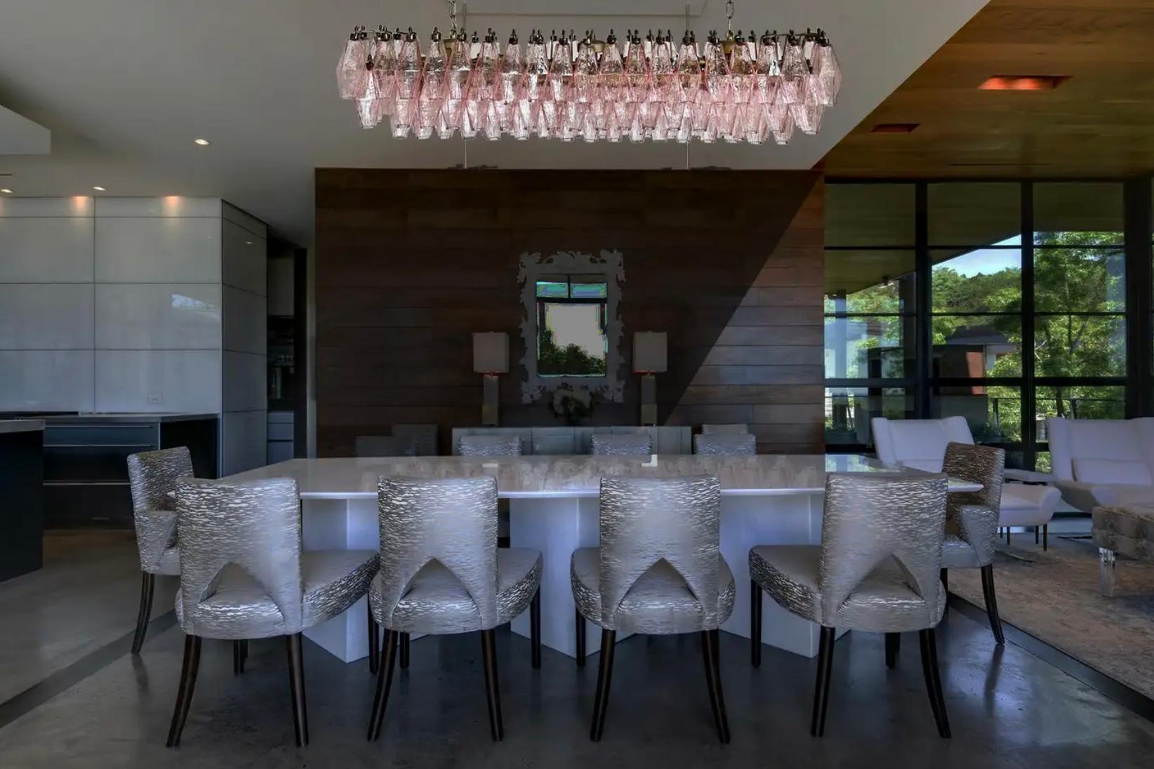 Par Preciosa Lámpara de Murano Poliedri - Estilo Carlo Scarpa - 138 vidrios rosas Vidrio artístico en venta