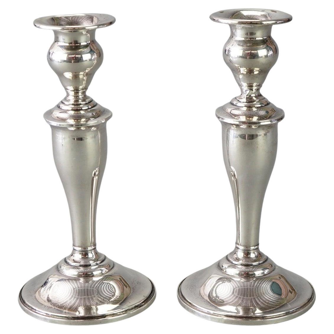Sterling Silver Sculptural Gorham "Fountain" Trio of Candlesticks/Vases