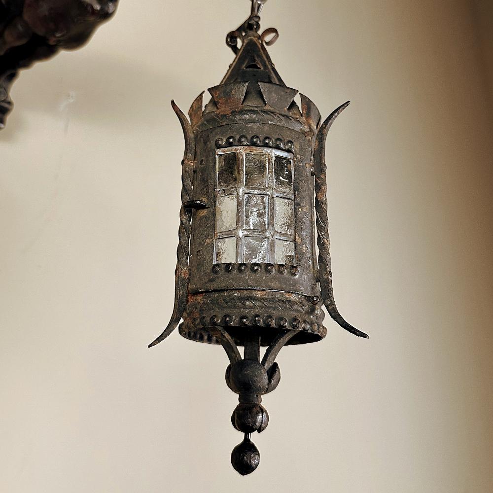 Hand-Crafted Pair Gothic Hand-Carved Gargoyle Lantern Wall Sconces