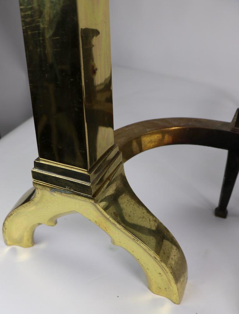 Pareja de morillos de latón del renacimiento gótico al estilo de Augustus Pugin en venta 3