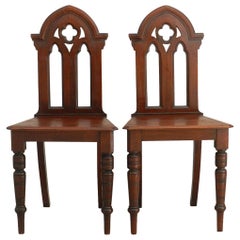 Pair of Gothic Revival Side Chairs, Late 19th Century