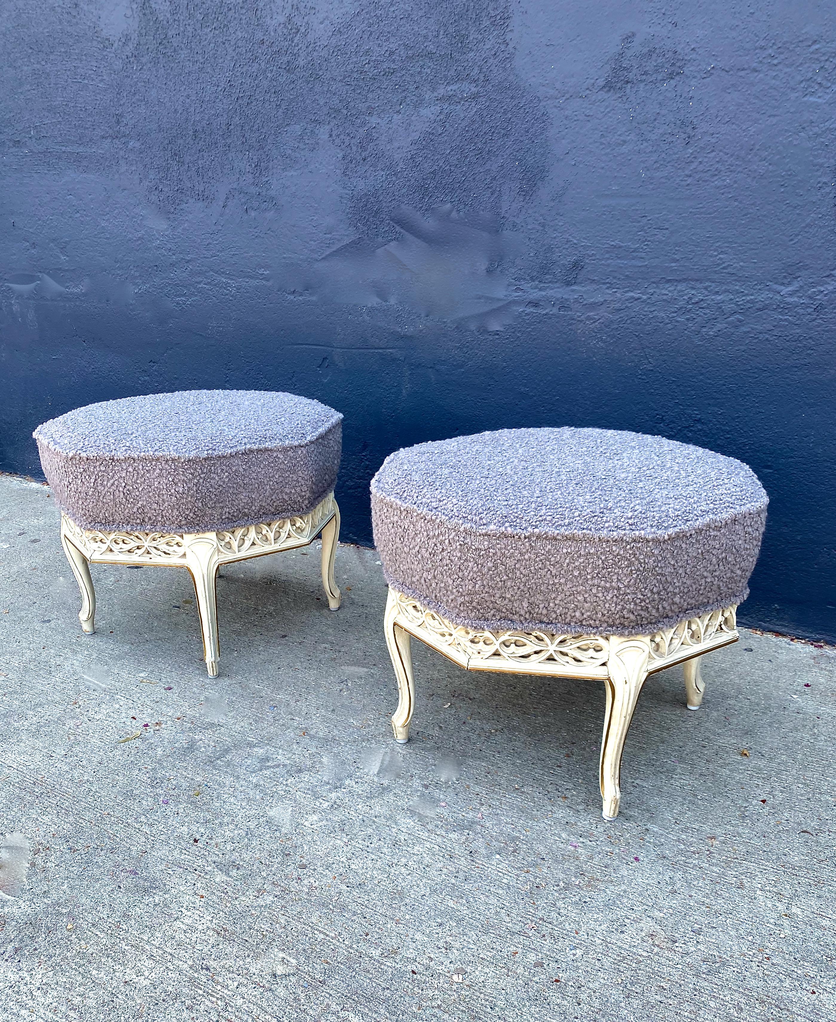 Gothic Revival Pair Gothic-Style Stools For Sale