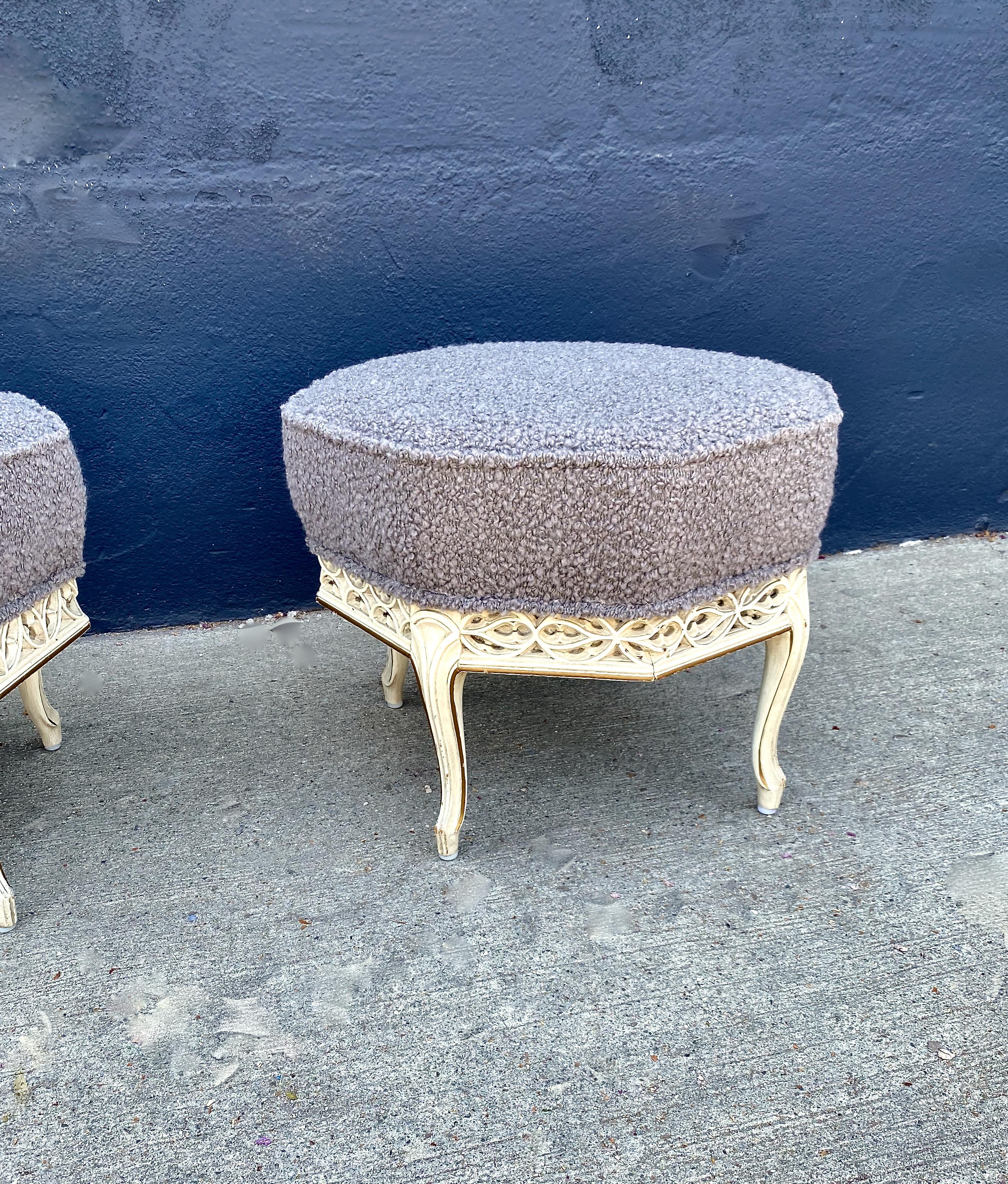 English Pair Gothic-Style Stools For Sale