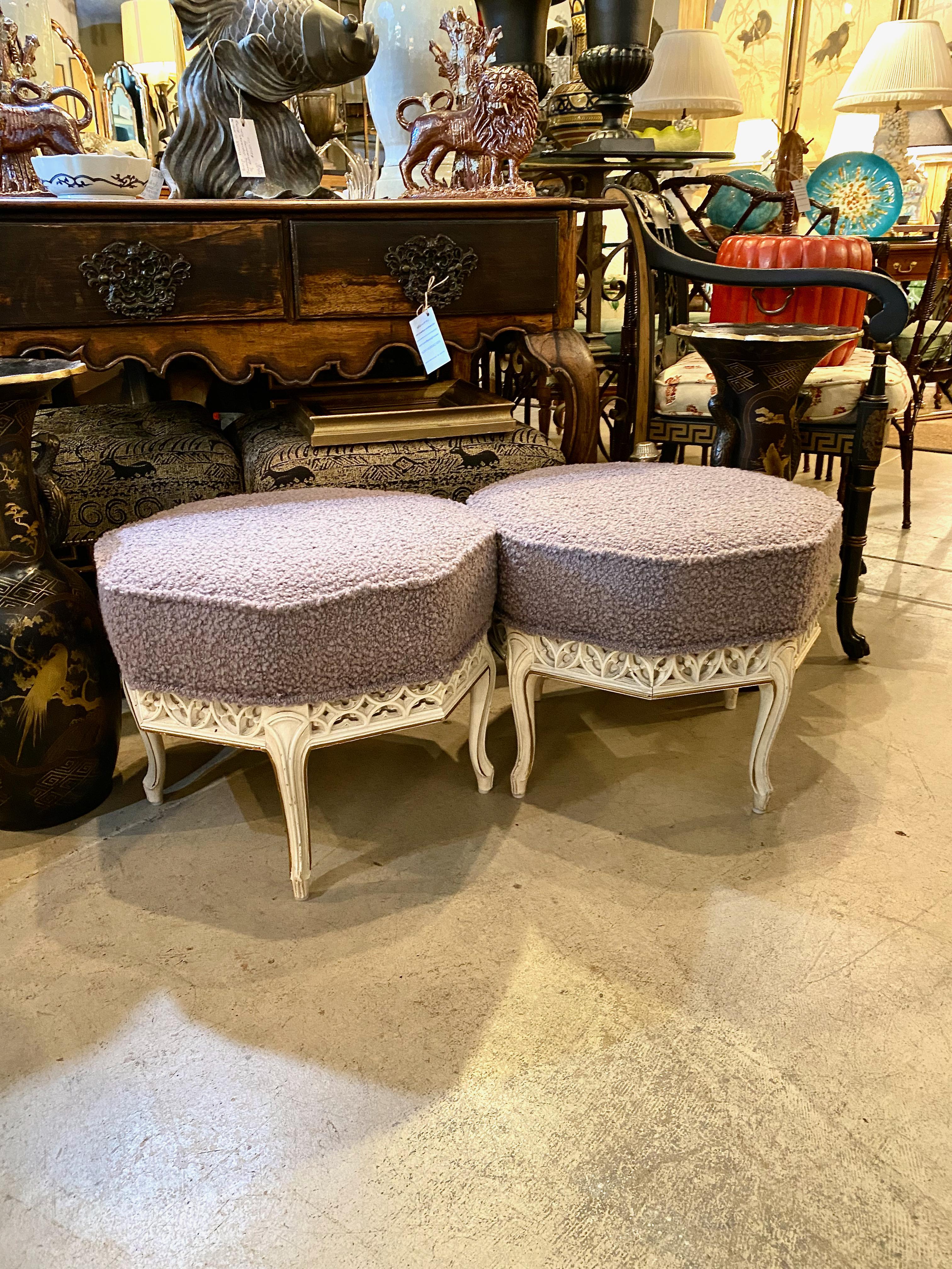 20th Century Pair Gothic-Style Stools For Sale