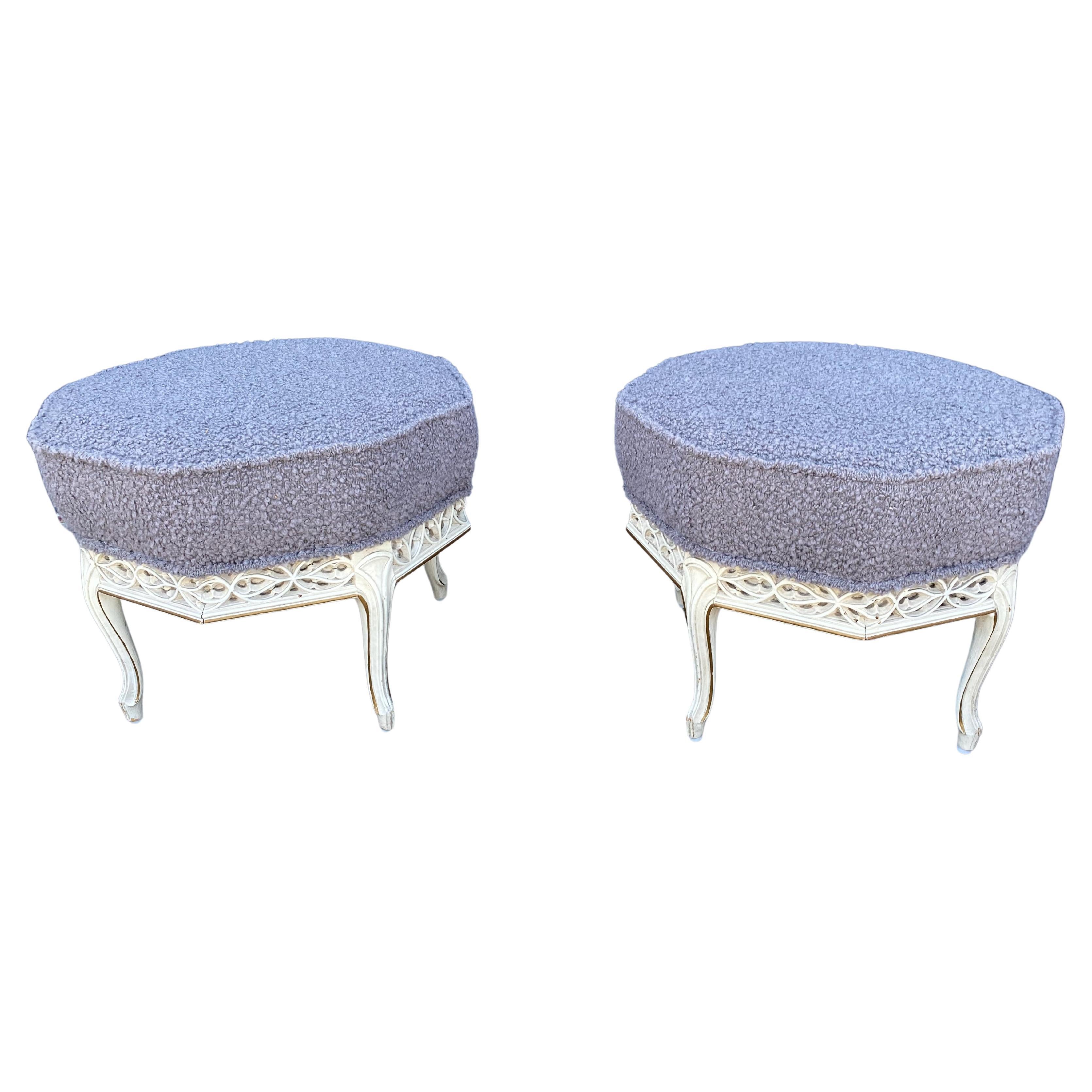 Pair Gothic-Style Stools For Sale